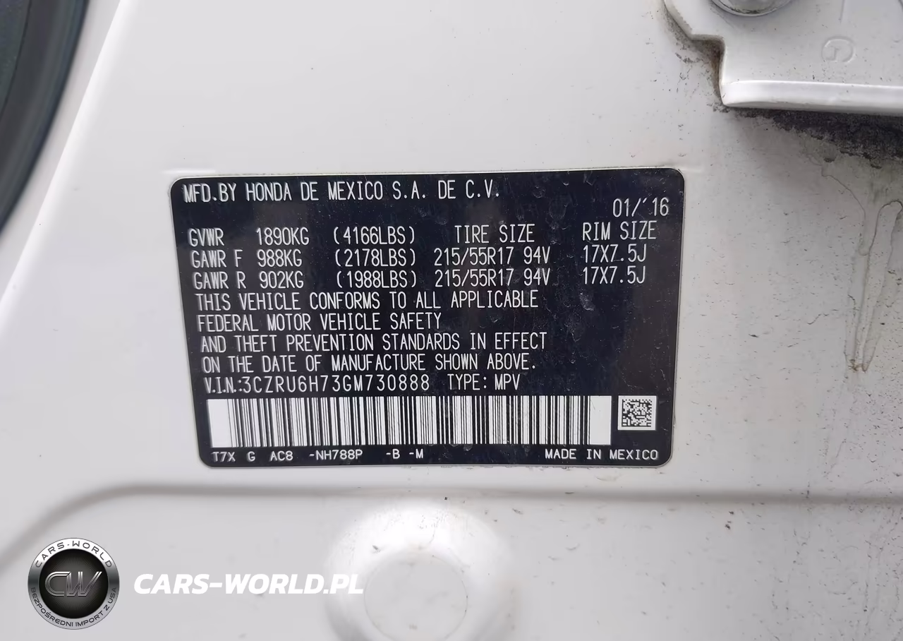 2016 Honda Hr-V Ex-L VIN:3CZRU6H73GM730888 - 9