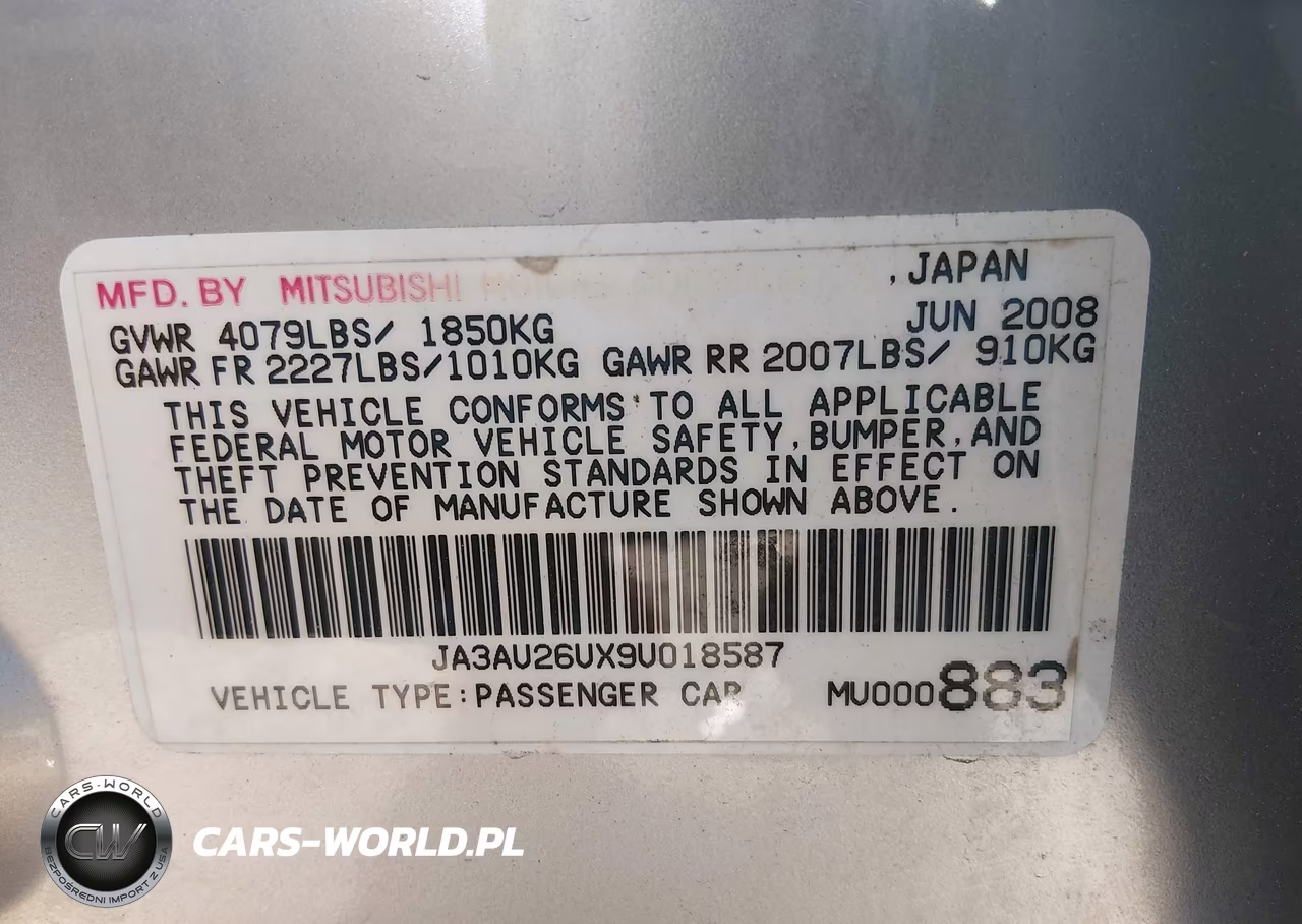 2009 Mitsubishi Lancer Es-Es-Sport VIN:JA3AU26UX9U018587 - 9