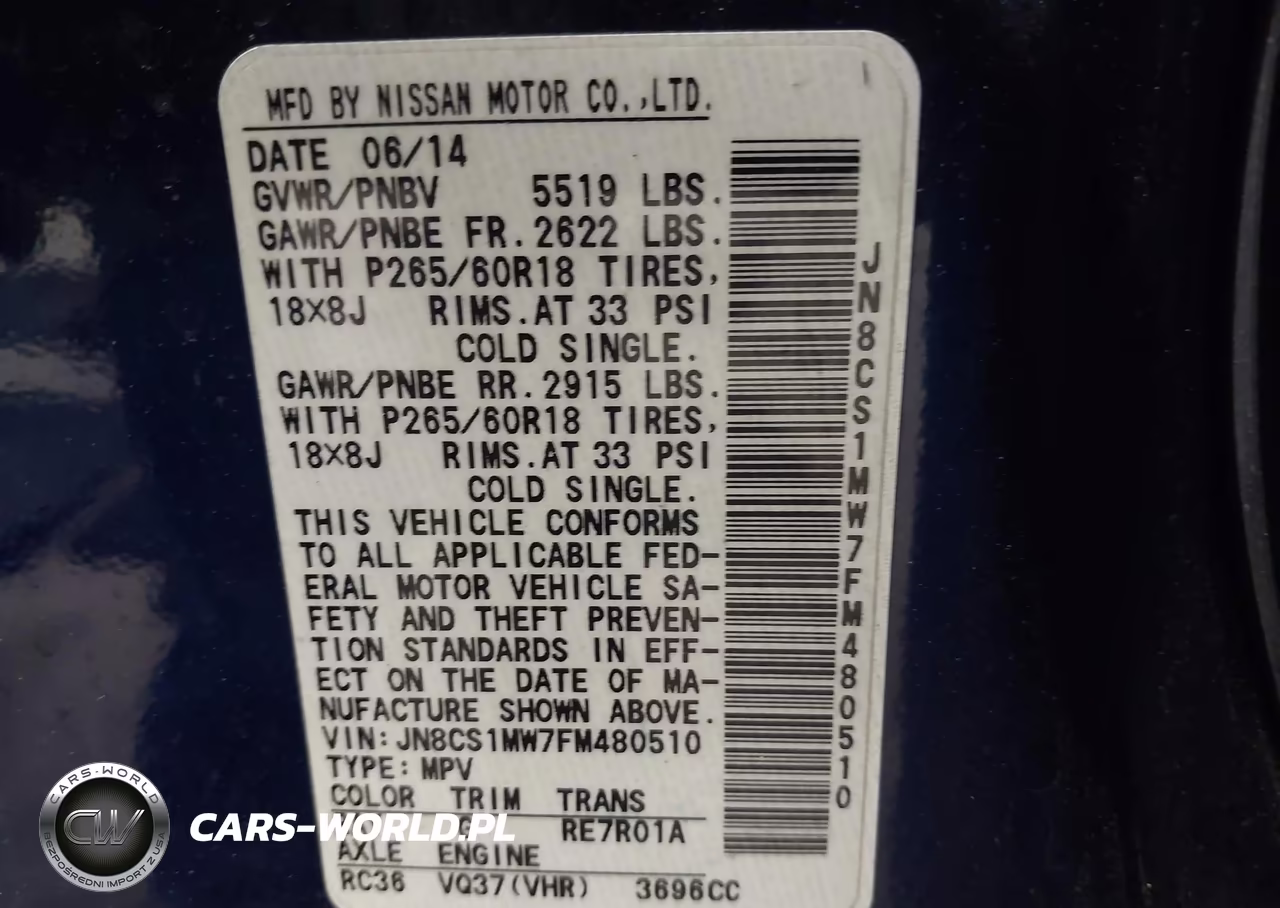 2015 Infiniti Qx70 VIN:JN8CS1MW7FM480510 - 9