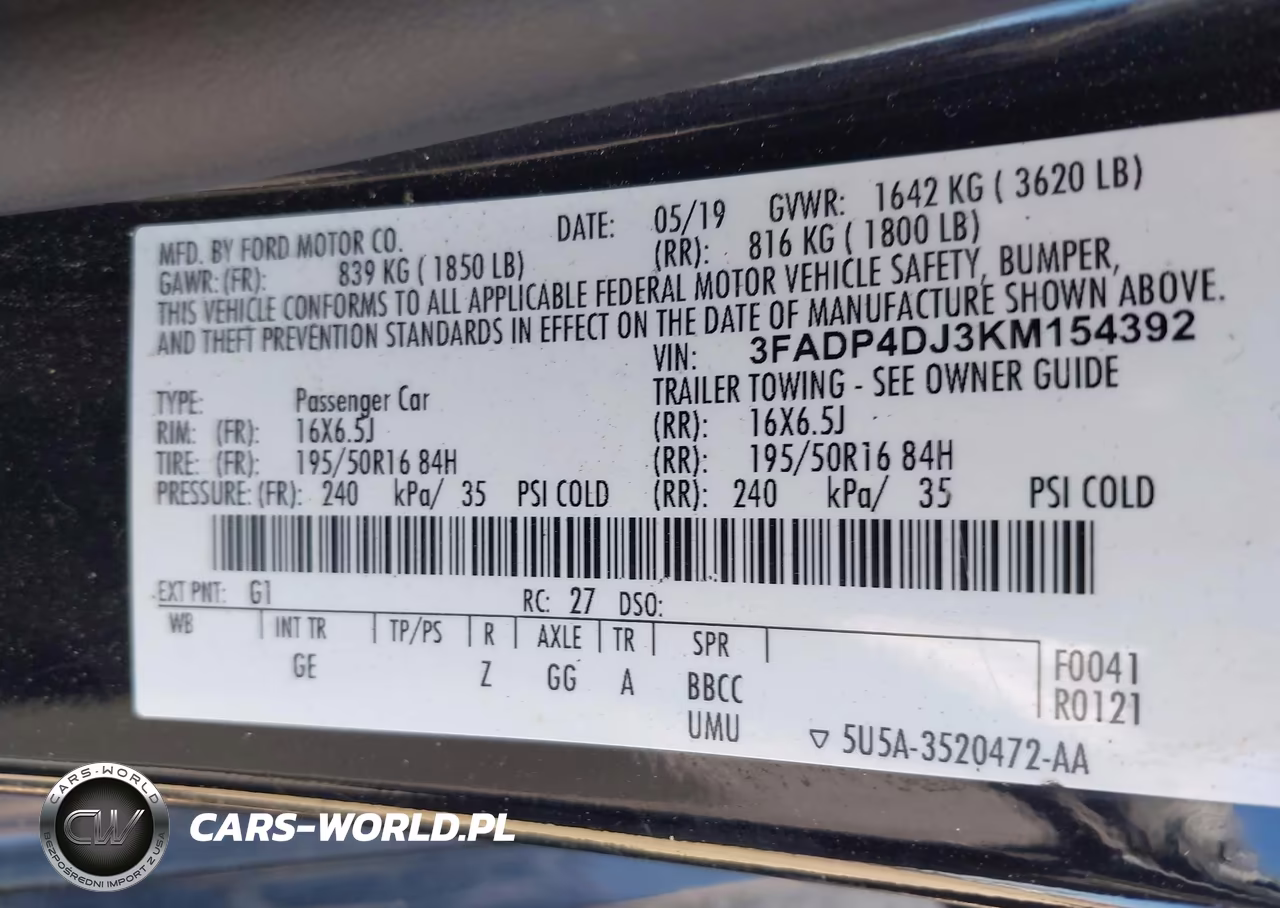 2019 Ford Fiesta St Line VIN:3FADP4DJ3KM154392 - 9