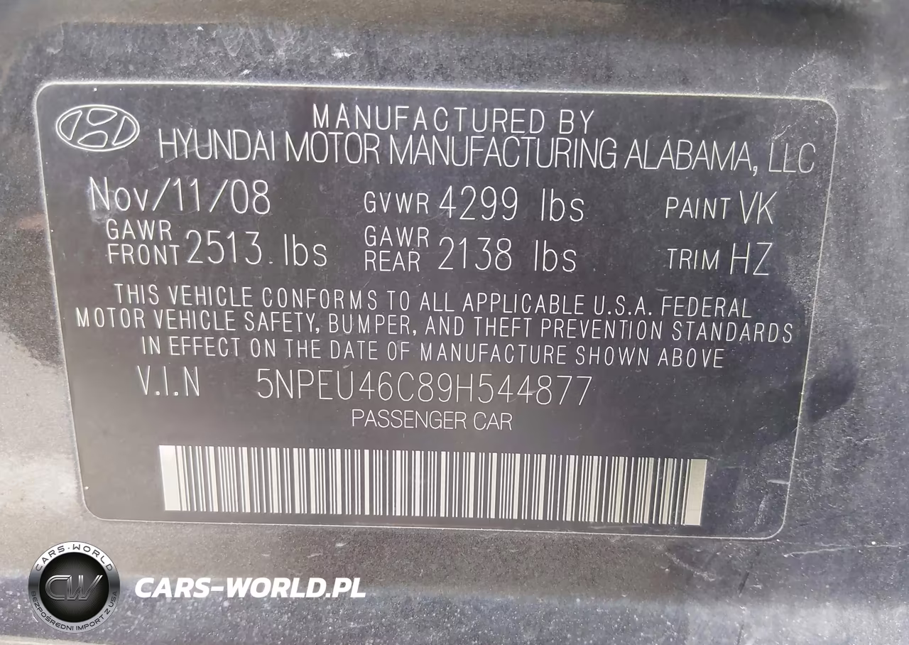 2009 Hyundai Sonata Limited VIN:5NPEU46C89H544877 - 9