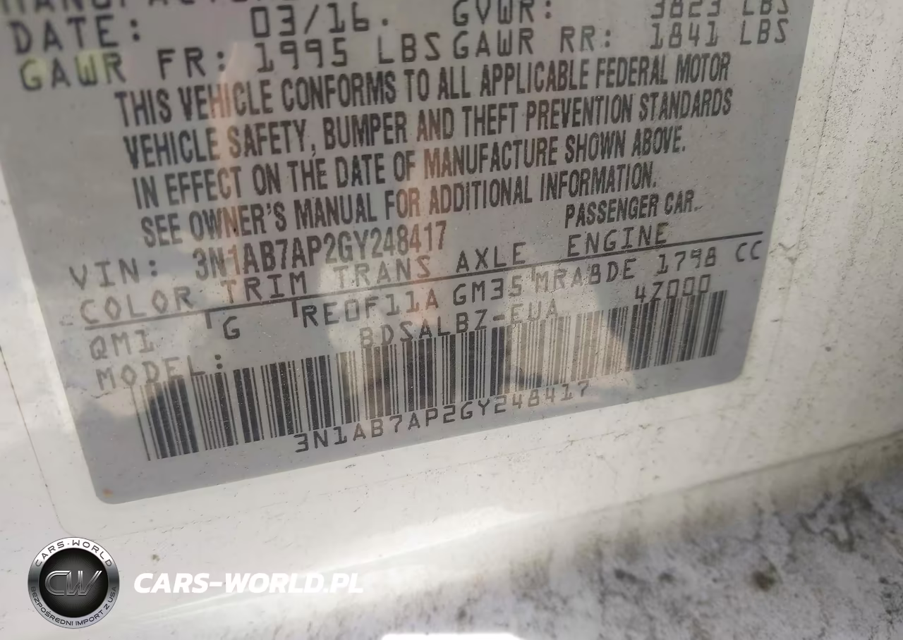 2016 Nissan Sentra Fe+ S-S-Sl-Sr-Sv VIN:3N1AB7AP2GY248417 - 9