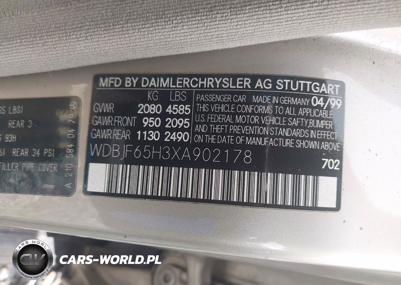 1999 Mercedes-Benz E 320 VIN:WDBJF65H3XA902178 - 9