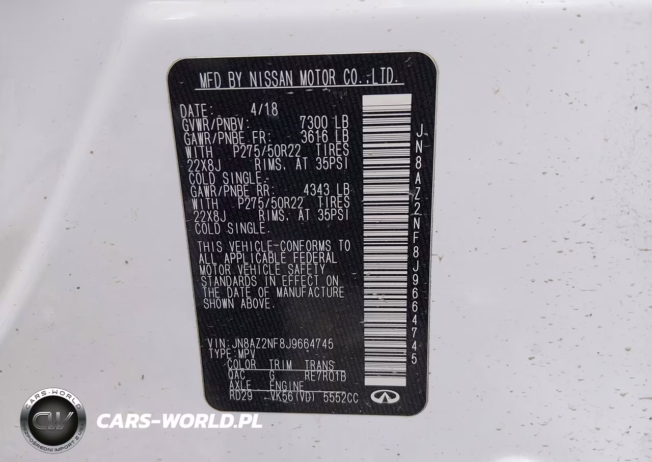 2018 Infiniti Qx80 VIN:JN8AZ2NF8J9664745 - 9