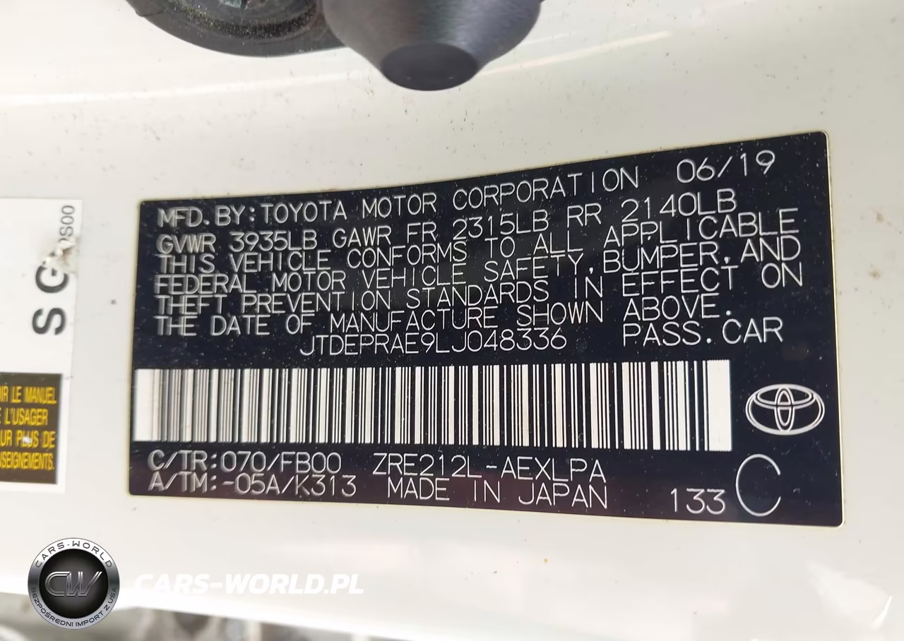 2020 Toyota Corolla Le VIN:JTDEPRAE9LJ048336 - 9