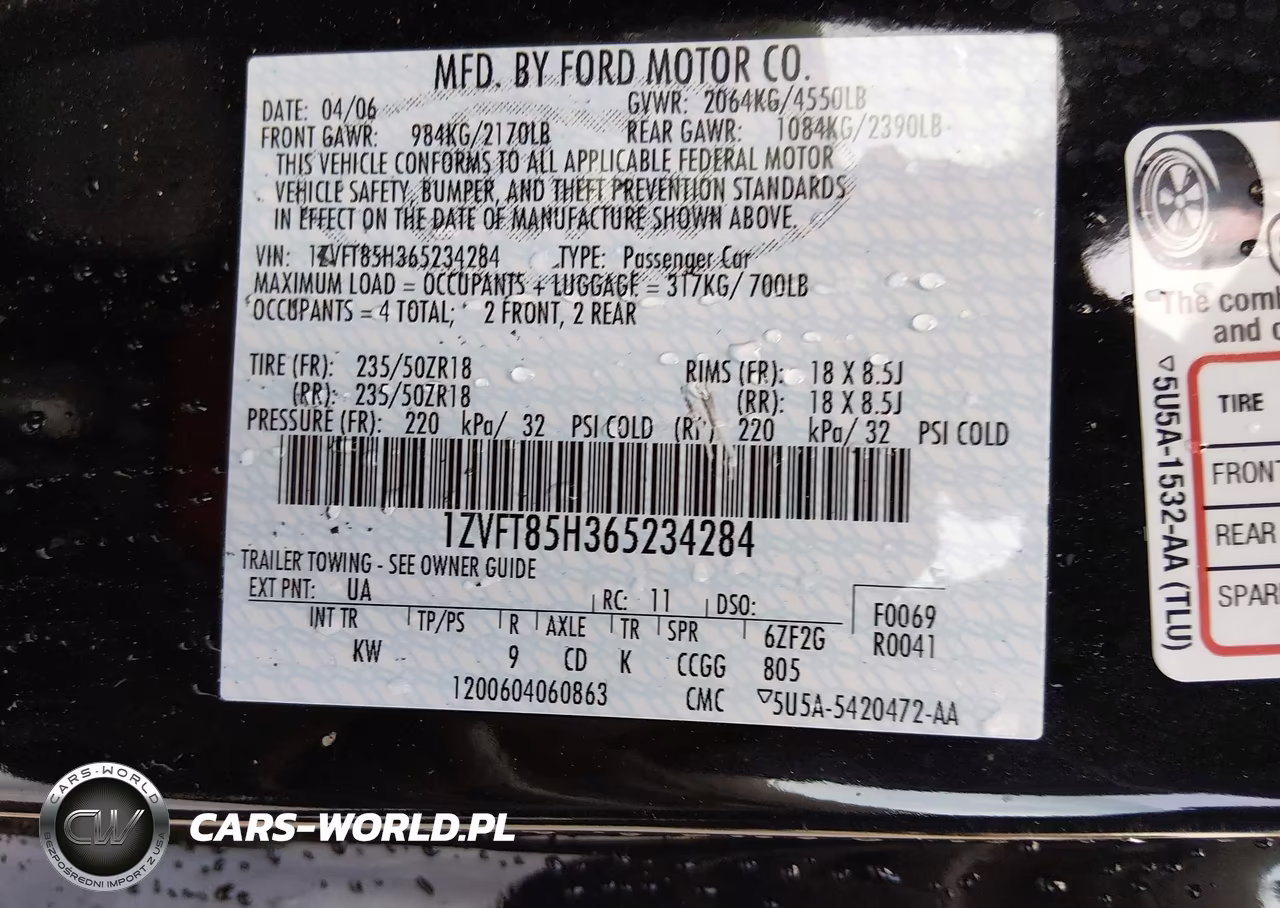 2006 Ford Mustang Gt VIN:1ZVFT85H365234284 - 9