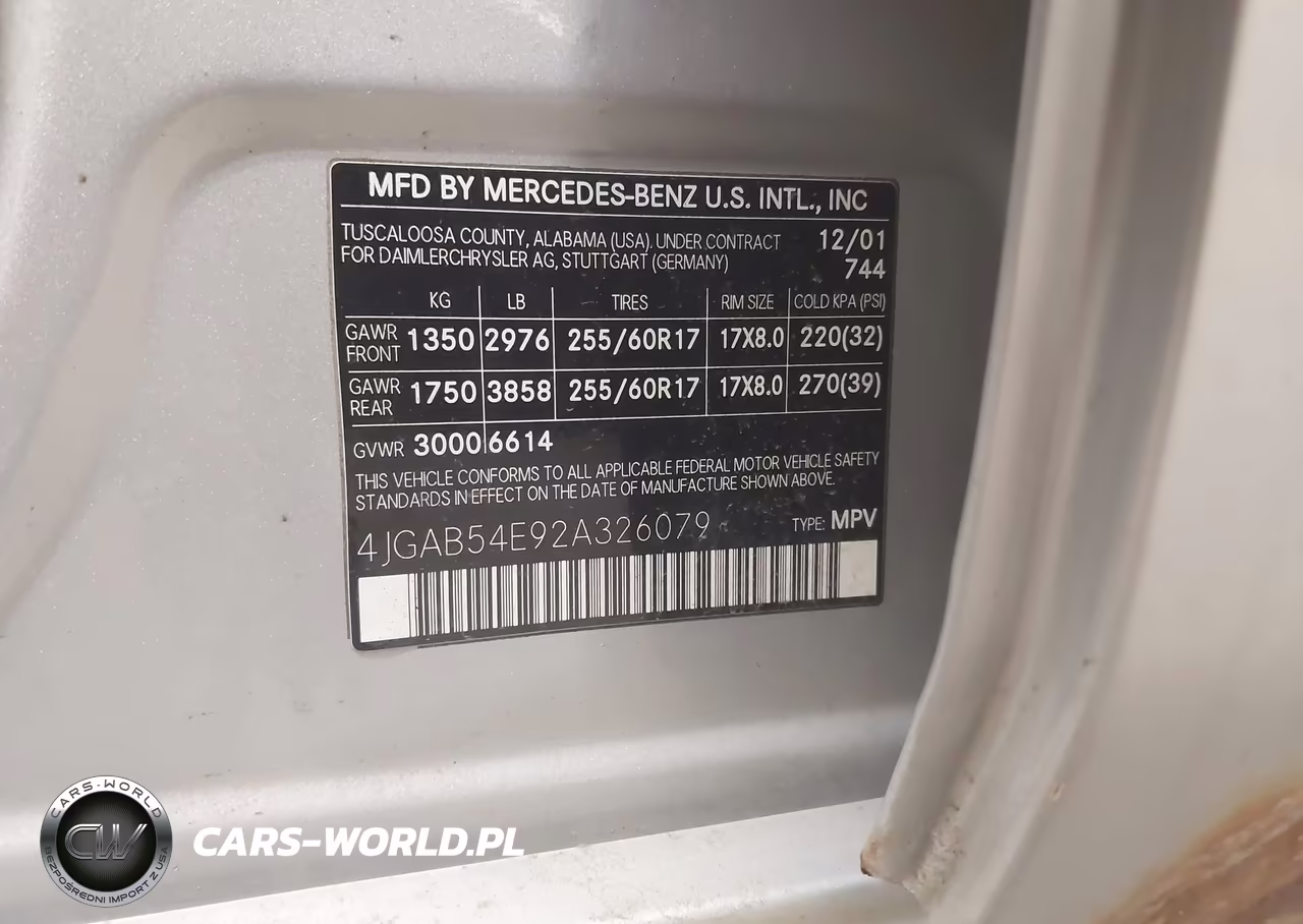 2002 Mercedes-Benz Ml 320 VIN:4JGAB54E92A326079 - 9