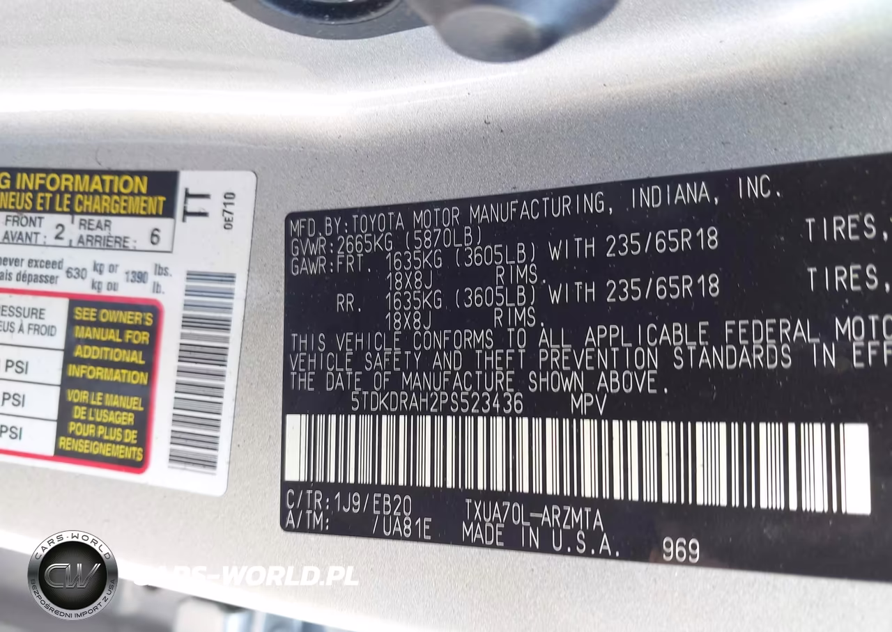 2023 Toyota Highlander Xle VIN:5TDKDRAH2PS523436 - 9