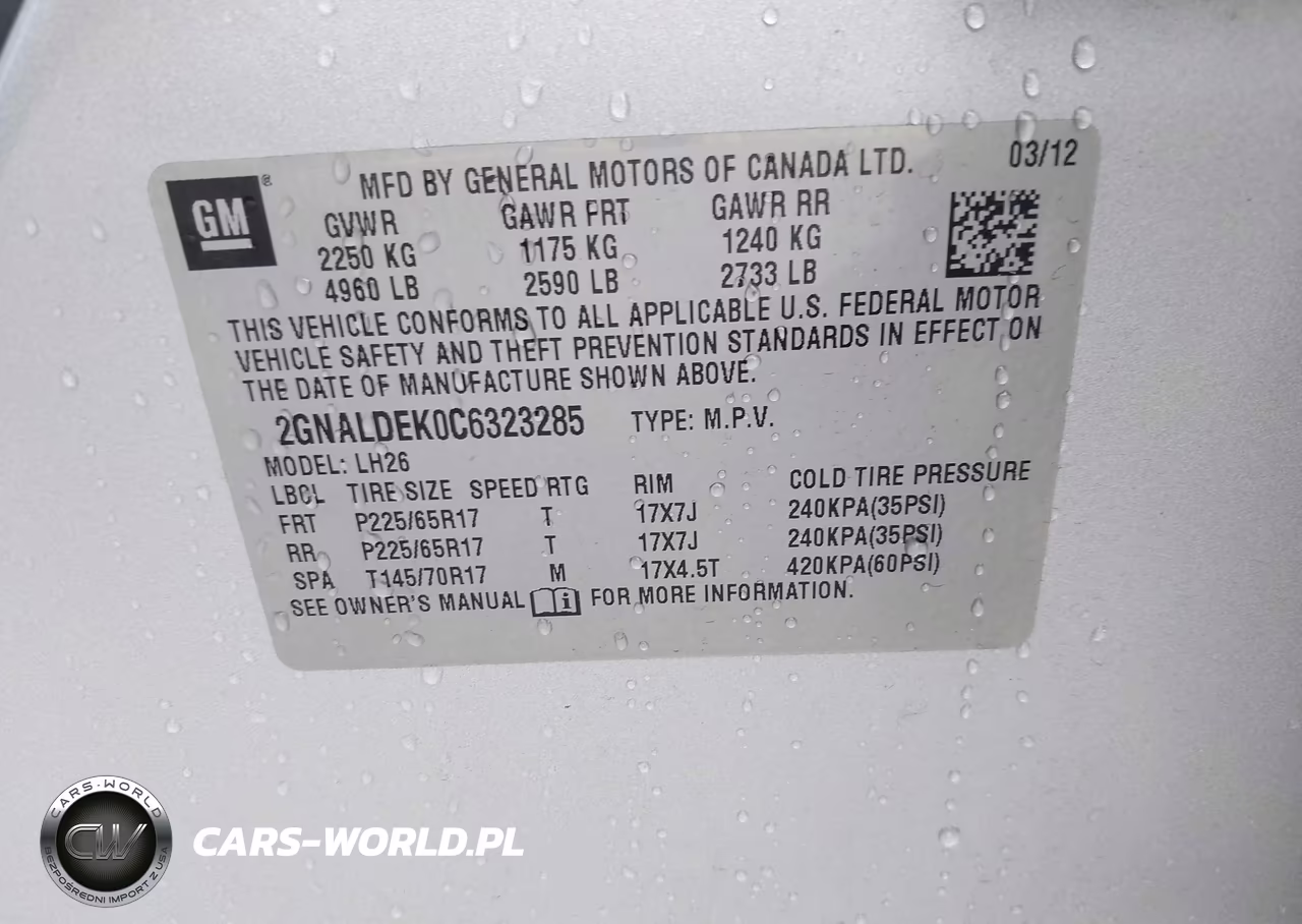 2012 Chevrolet Equinox 1Lt VIN:2GNALDEK0C6323285 - 9