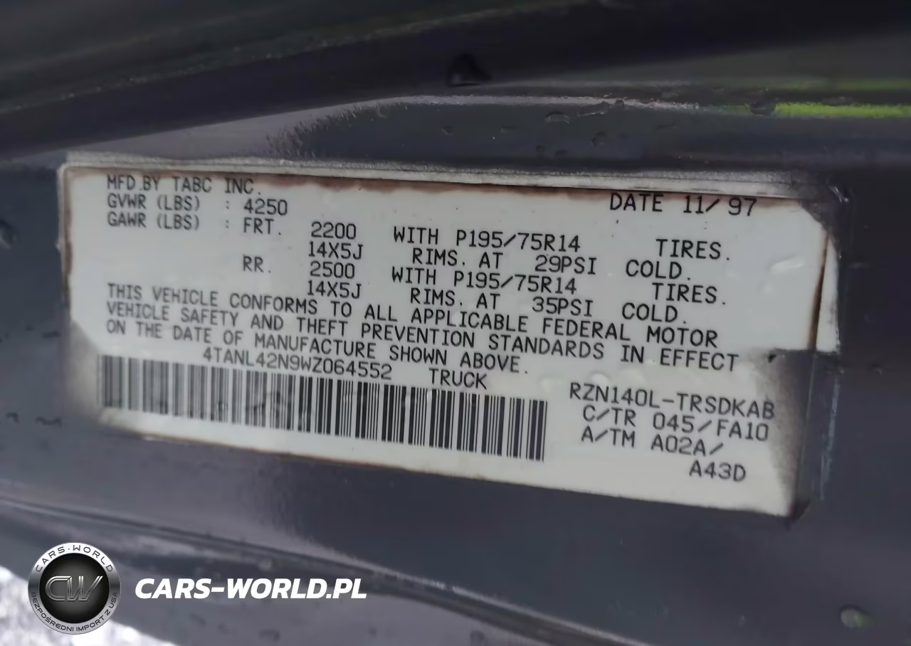 1998 Toyota Tacoma VIN:4TANL42N9WZ064552 - 9
