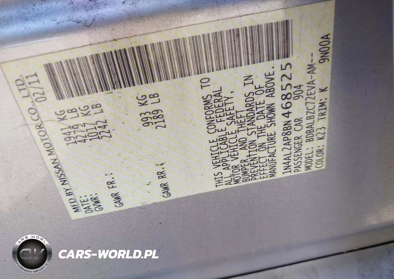 2011 Nissan Altima 2.5 S VIN:1N4AL2AP8BN468525 - 9