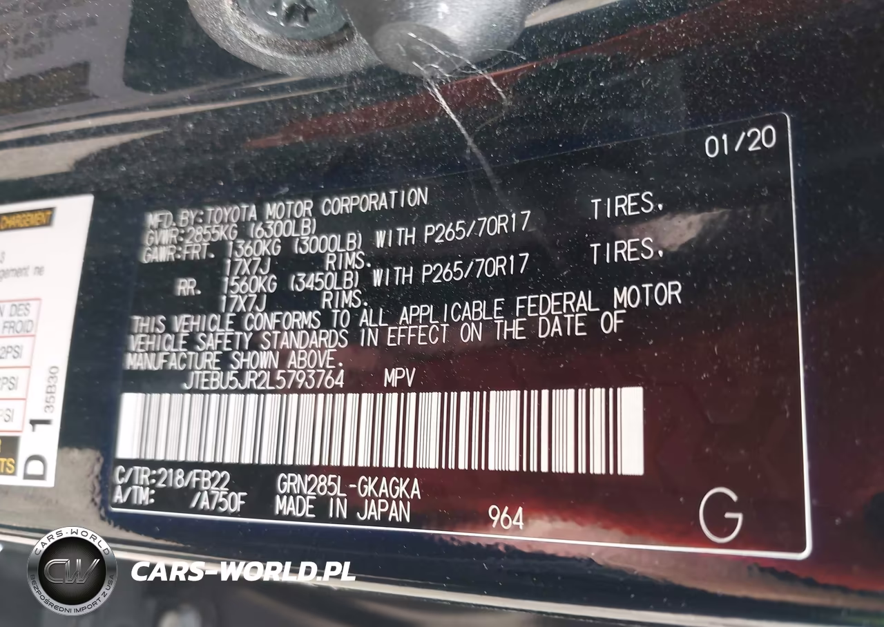 2020 Toyota 4Runner Sr5 VIN:JTEBU5JR2L5793764 - 9