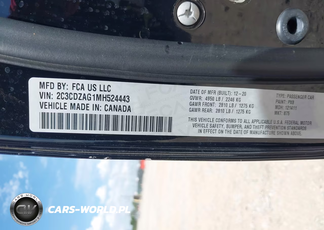 2021 Dodge Challenger Sxt VIN:2C3CDZAG1MH524443 - 9