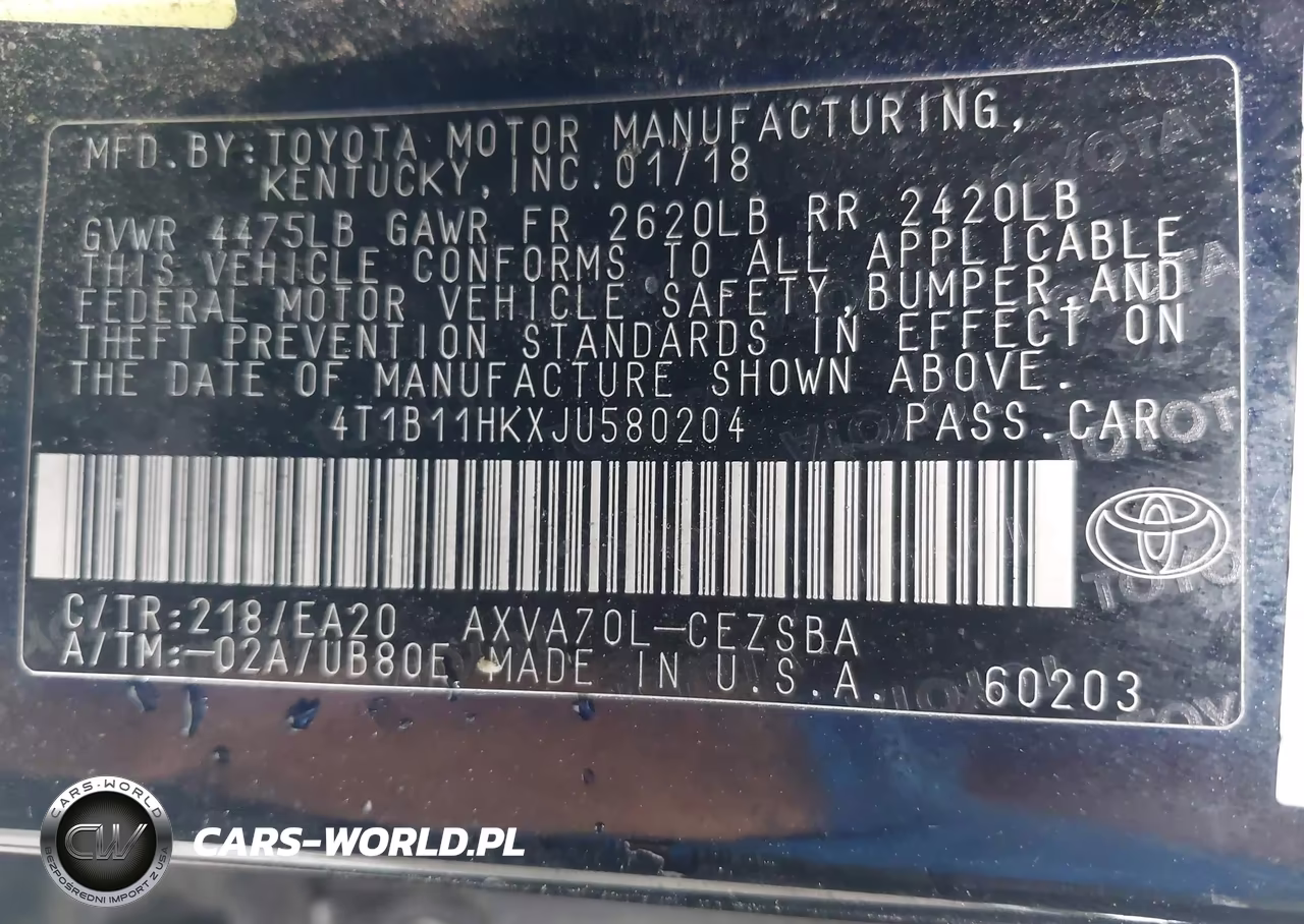 2018 Toyota Camry Se VIN:4T1B11HKXJU580204 - 9