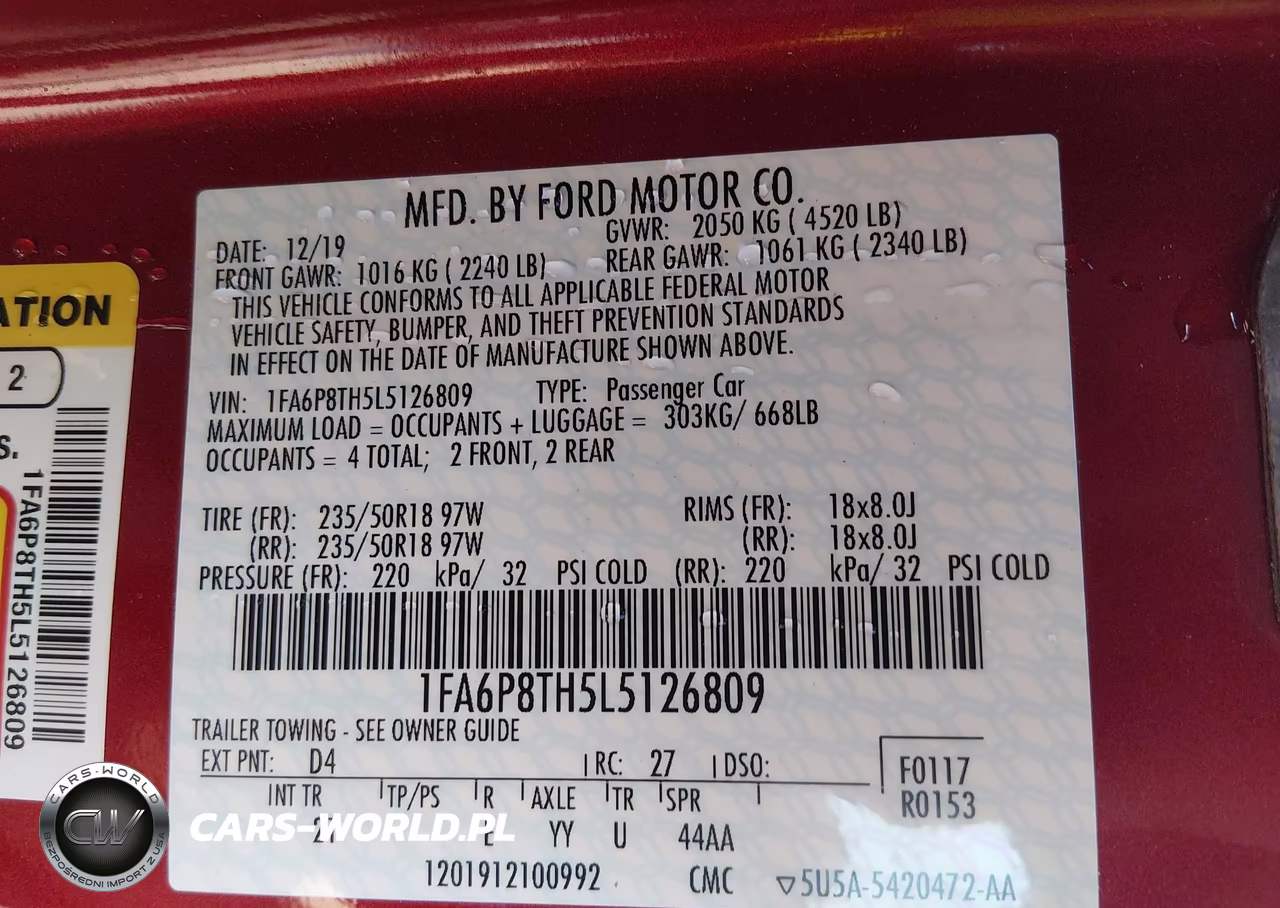 2020 Ford Mustang Ecoboost Fastback VIN:1FA6P8TH5L5126809 - 9