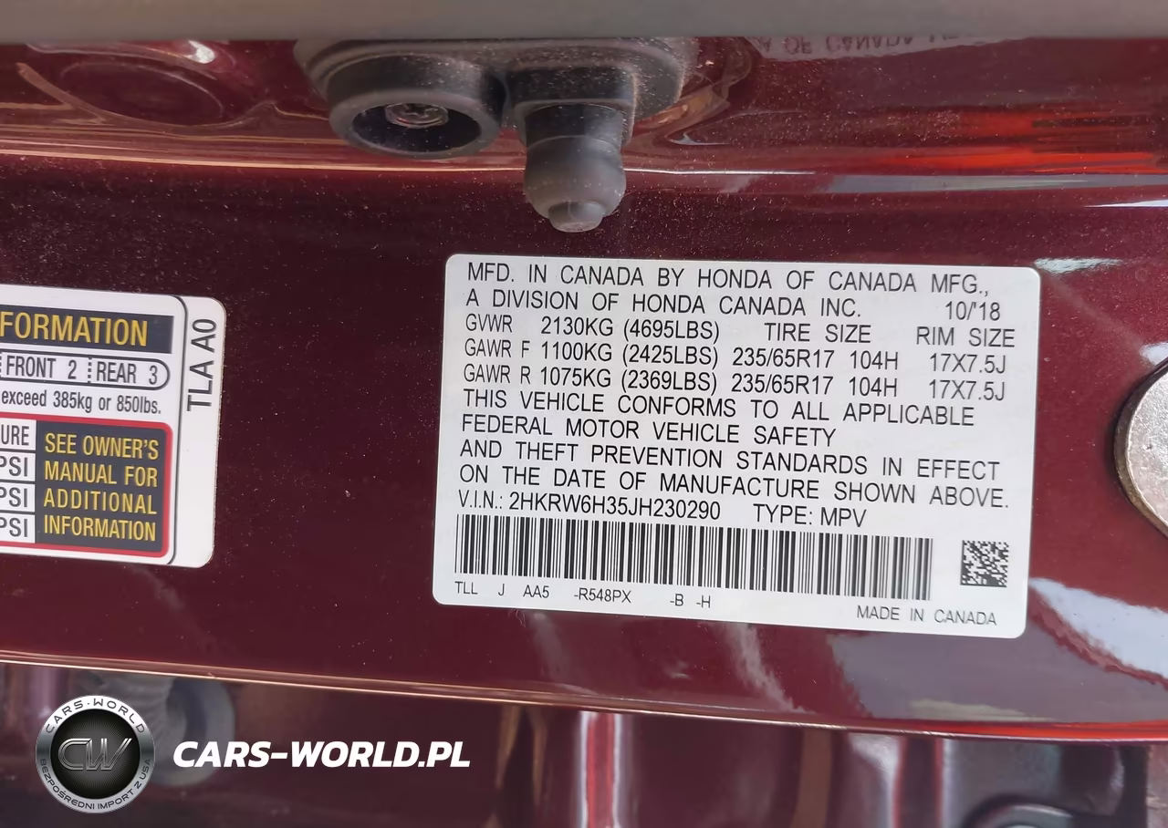 2018 Honda Cr-V Lx VIN:2HKRW6H35JH230290 - 9