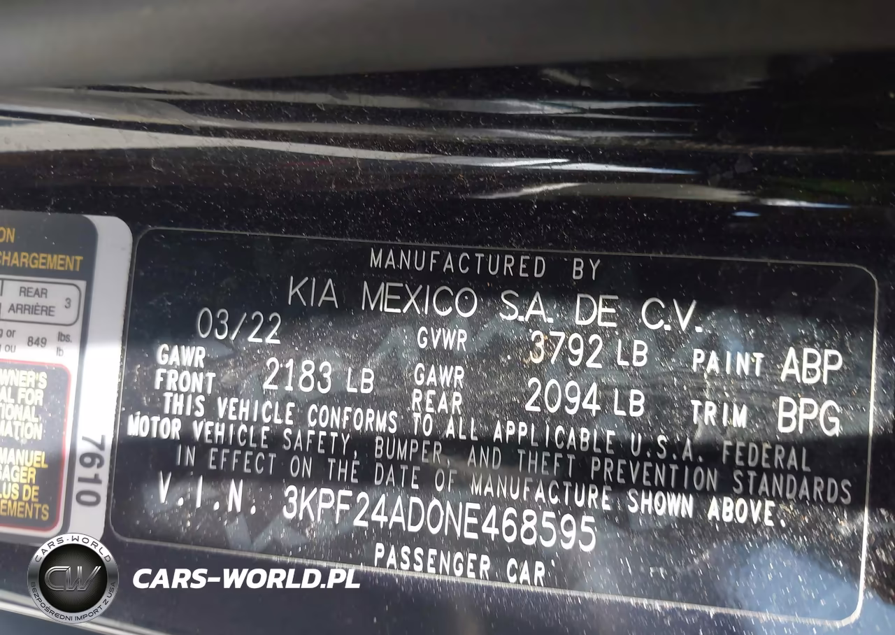 2022 Kia Forte Lxs VIN:3KPF24AD0NE468595 - 9