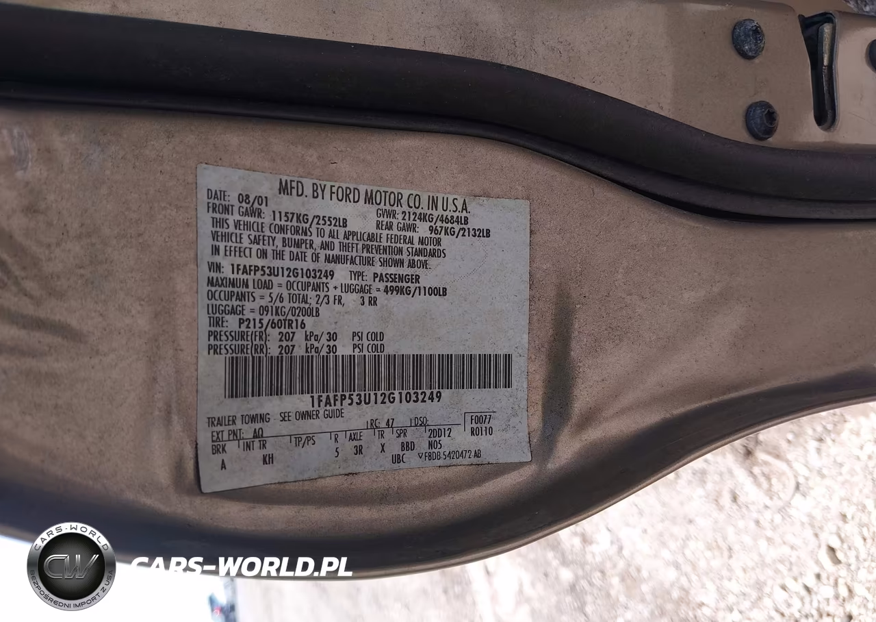 2002 Ford Taurus Se VIN:1FAFP53U12G103249 - 9