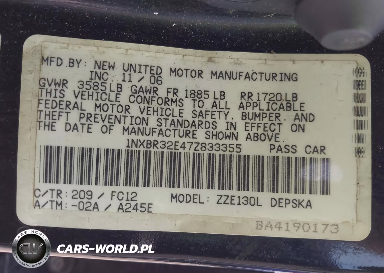 2007 Toyota Corolla S VIN:1NXBR32E47Z833355 - 9