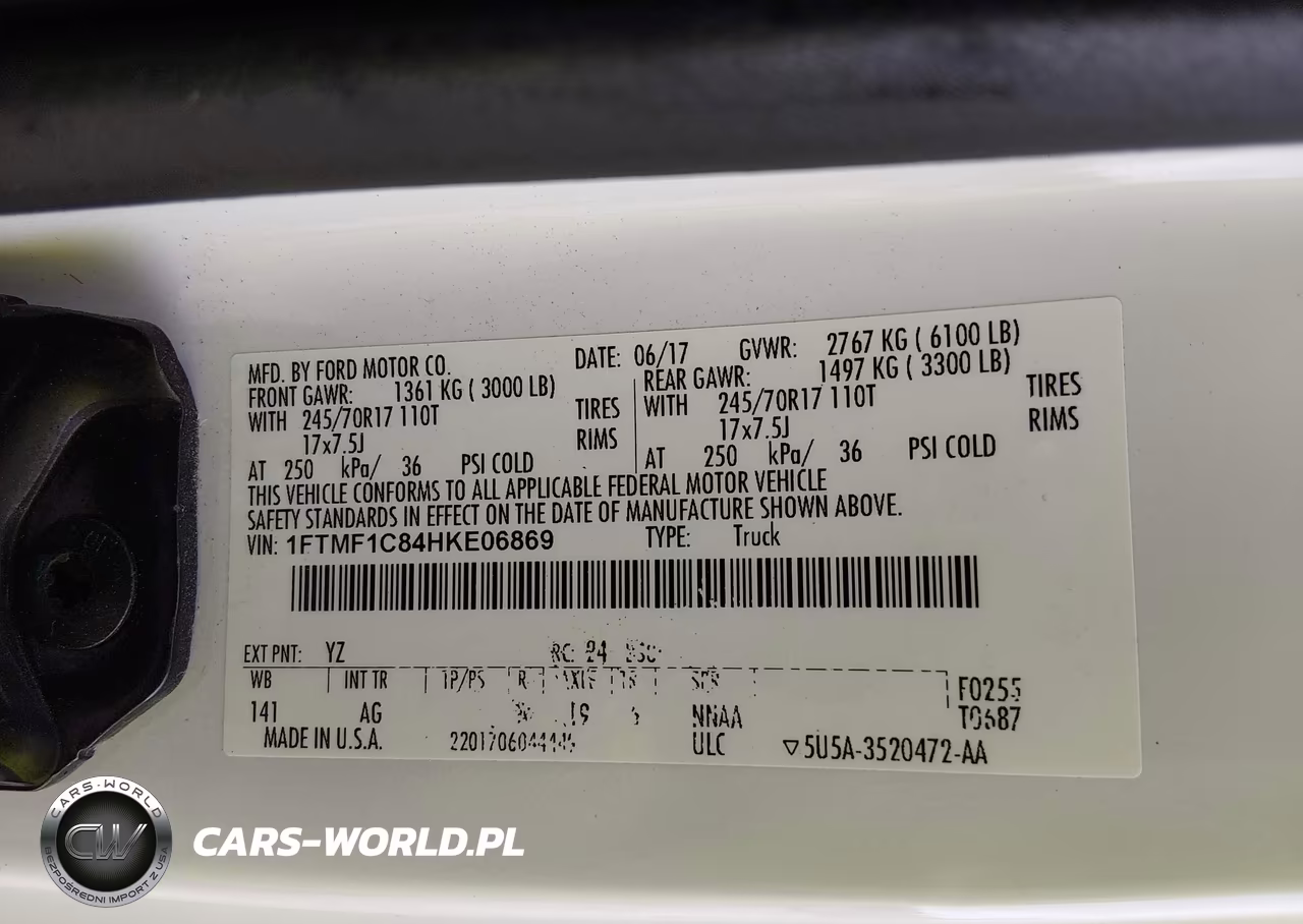 2017 Ford F-150 Xl VIN:1FTMF1C84HKE06869 - 9