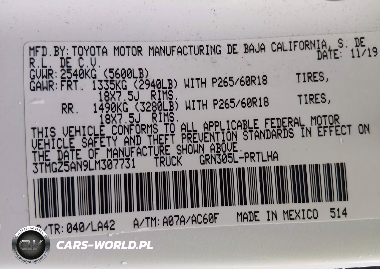 2020 Toyota Tacoma Limited VIN:3TMGZ5AN9LM307731 - 9