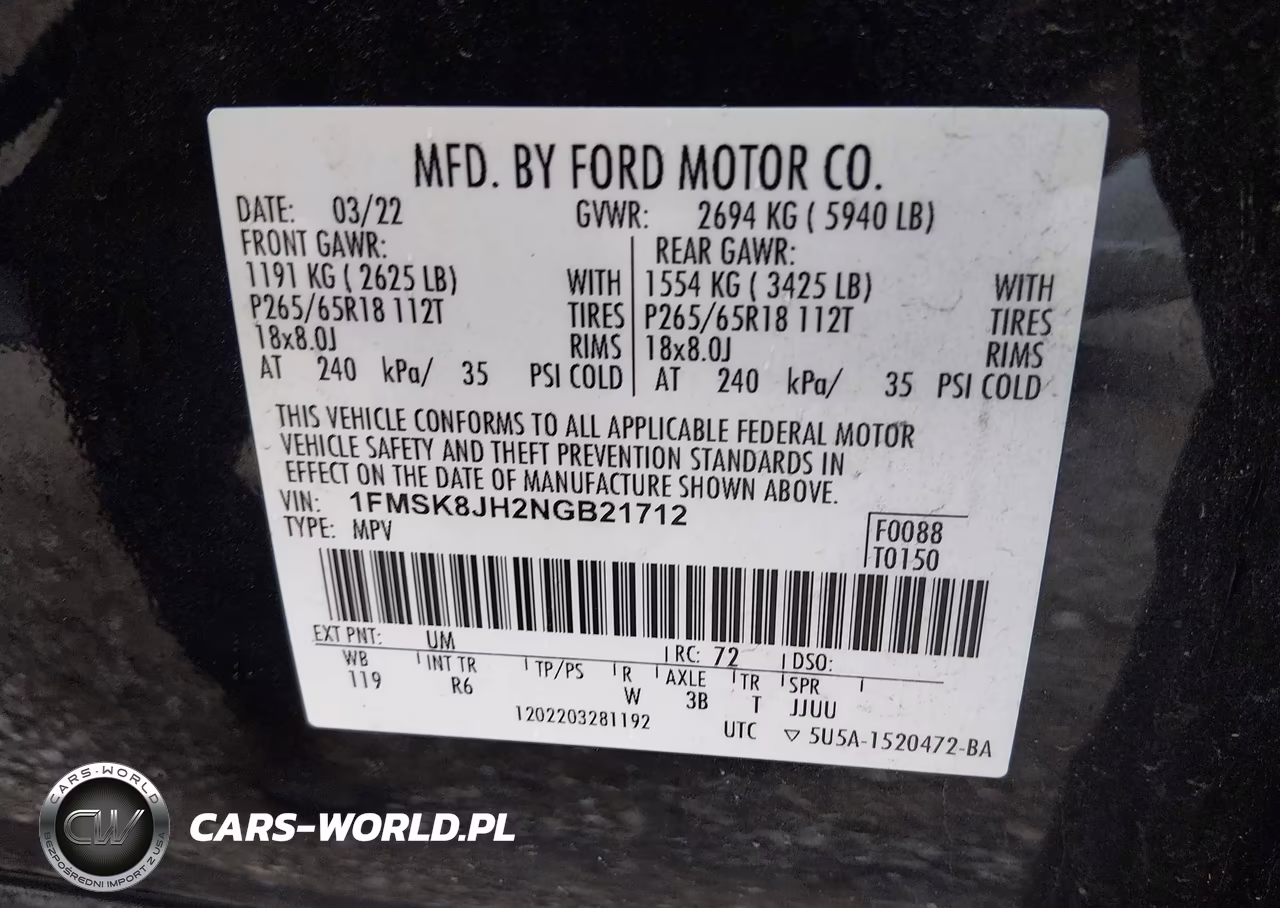 2022 Ford Explorer Timberline VIN:1FMSK8JH2NGB21712 - 9