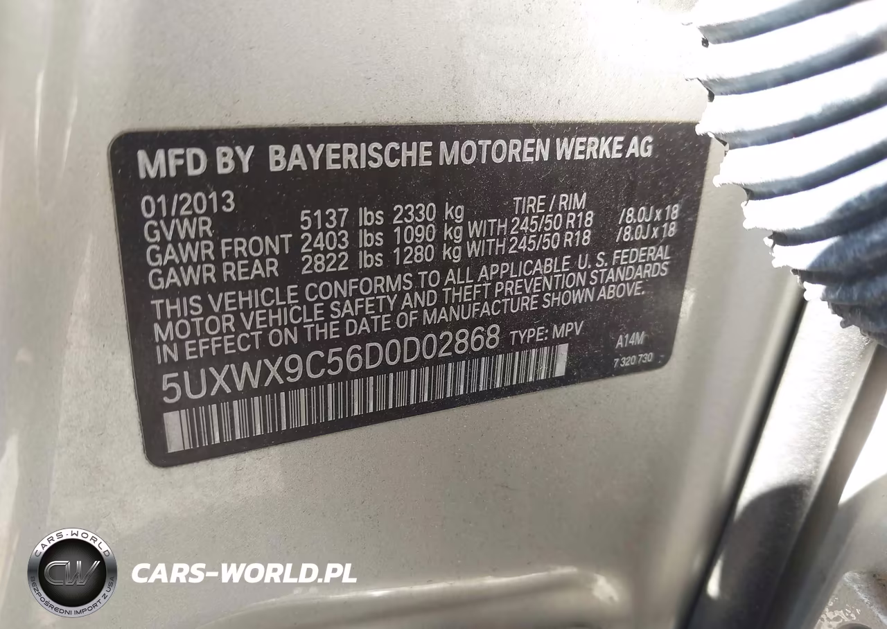 2013 BMW X3 xDrive28I VIN:5UXWX9C56D0D02868 - 9