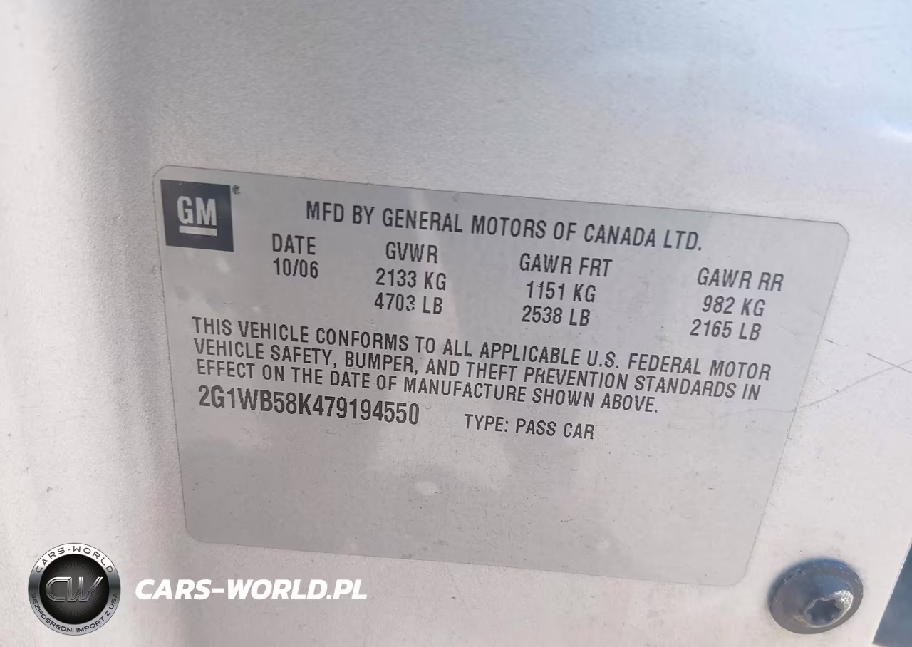 2007 Chevrolet Impala Ls VIN:2G1WB58K479194550 - 9