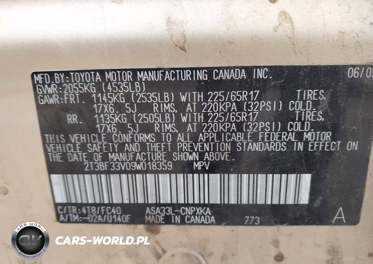 2009 Toyota Rav4 VIN:2T3BF33V09W018359 - 9