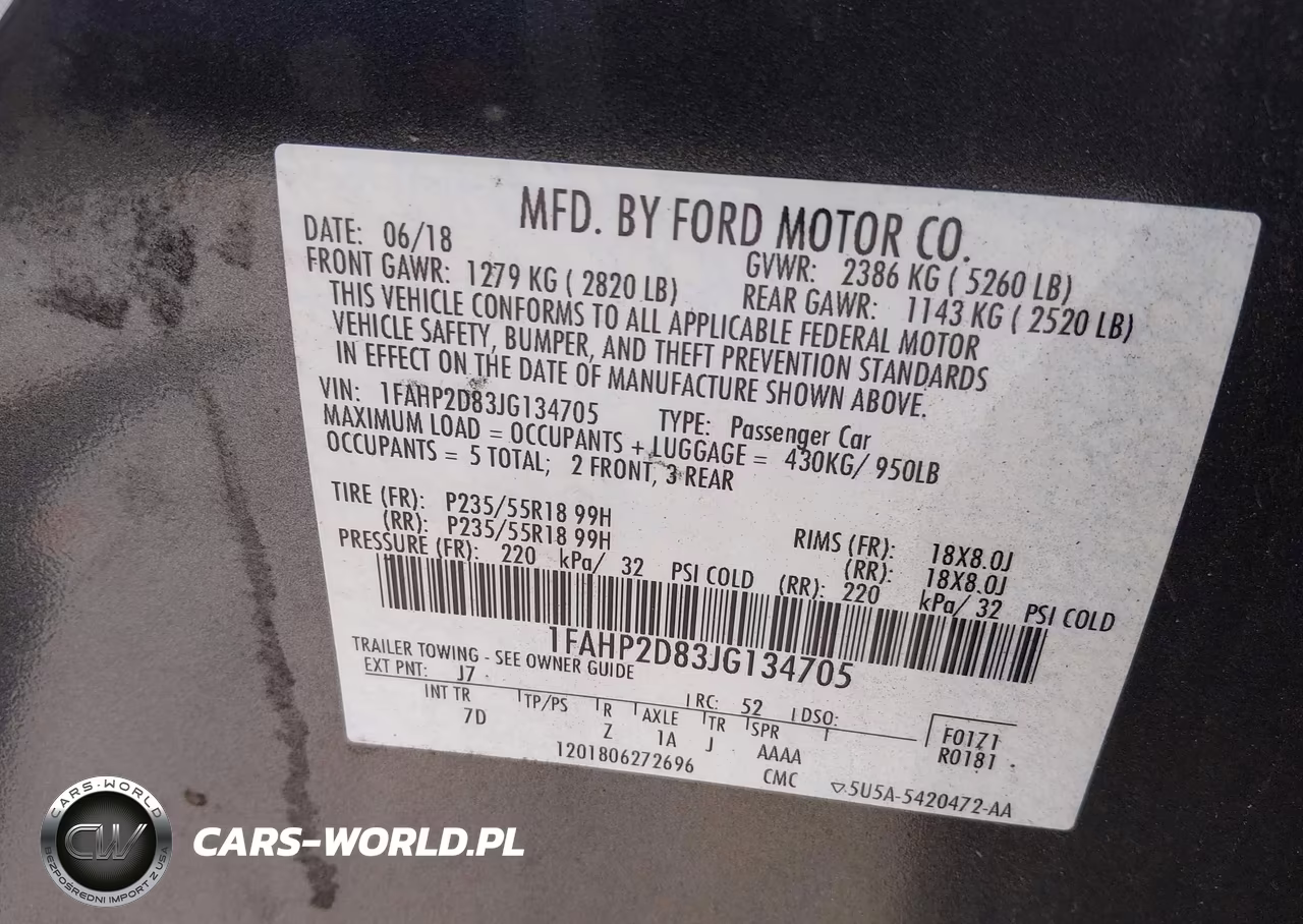 2018 Ford Taurus Se VIN:1FAHP2D83JG134705 - 9