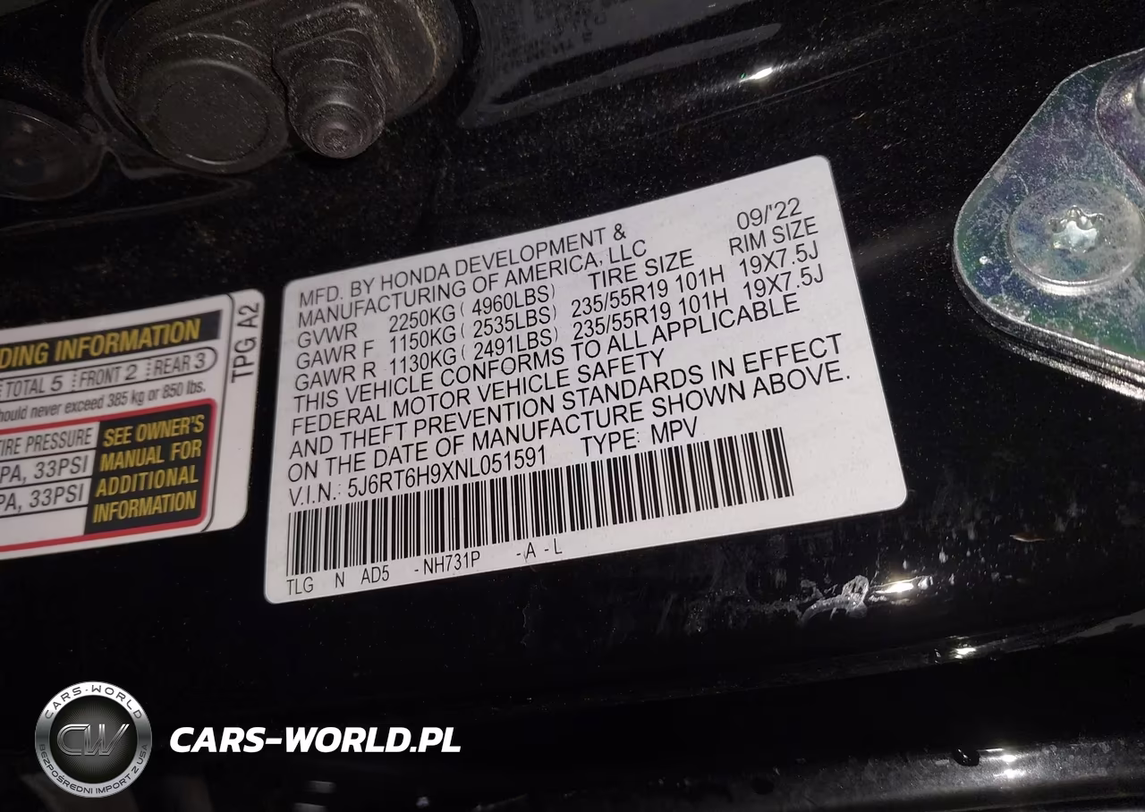 2022 Honda Cr-V Hybrid Touring VIN:5J6RT6H9XNL051591 - 9