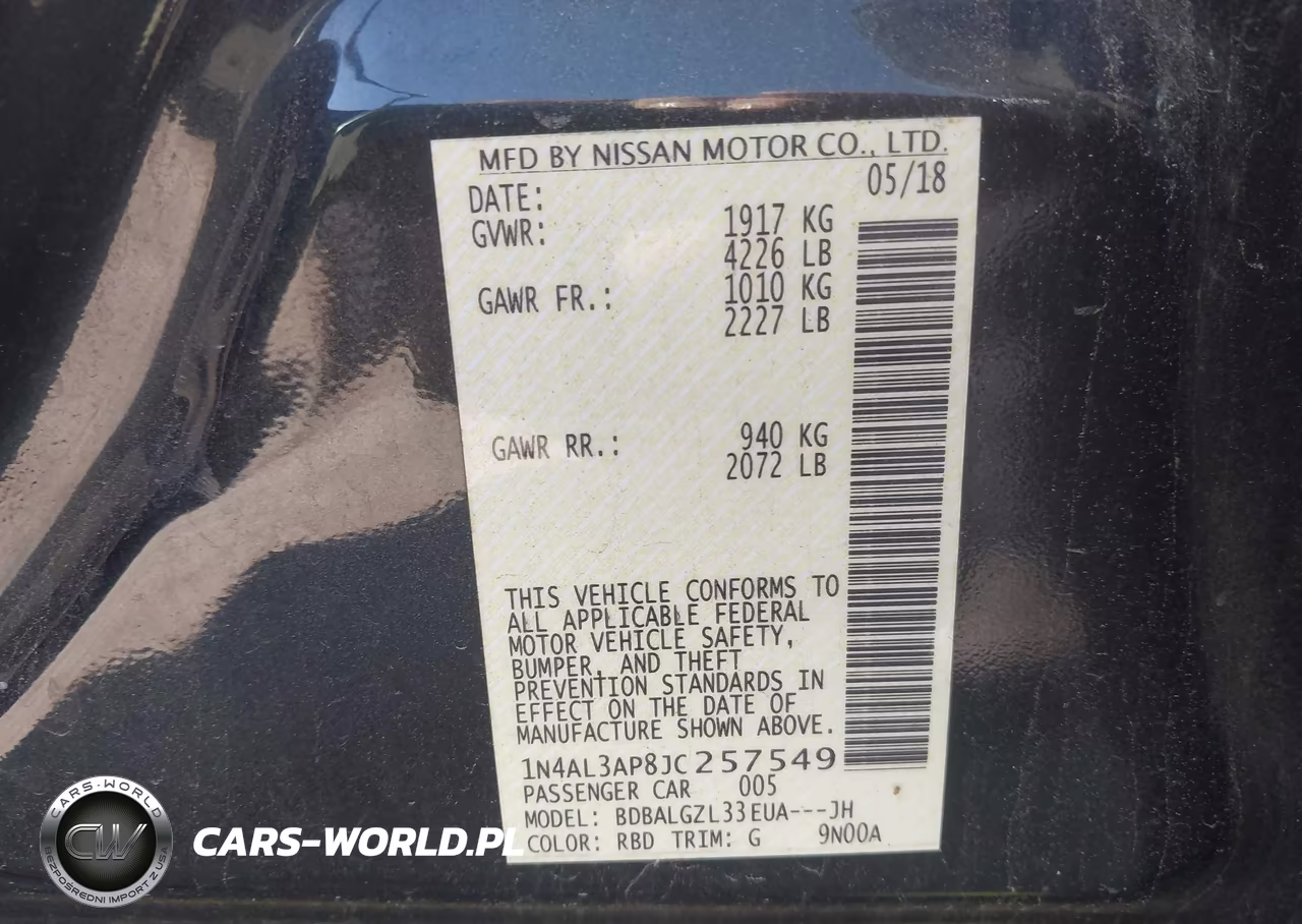 2018 Nissan Altima 2.5 S VIN:1N4AL3AP8JC257549 - 9