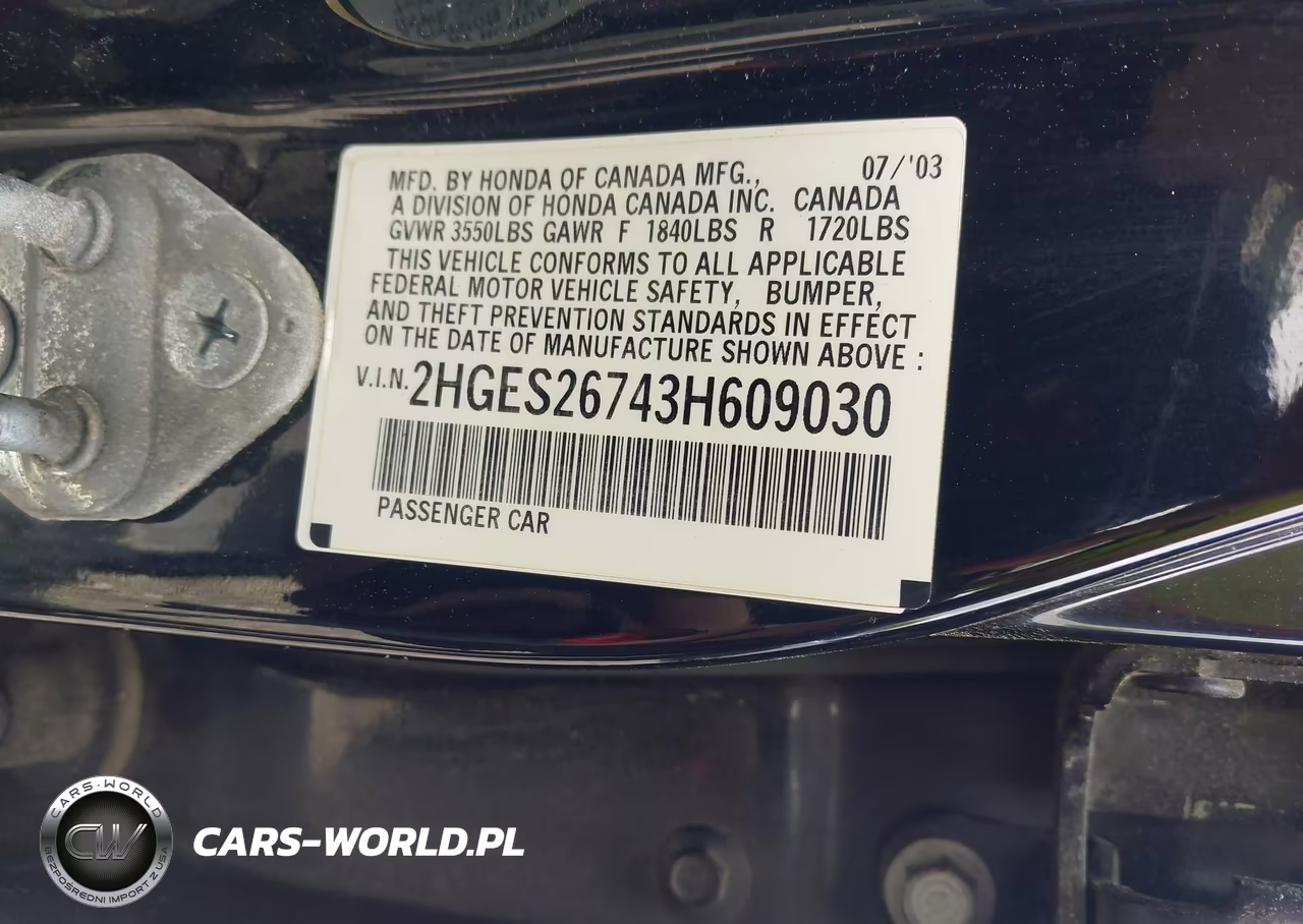 2003 Honda Civic Ex VIN:2HGES26743H609030 - 9
