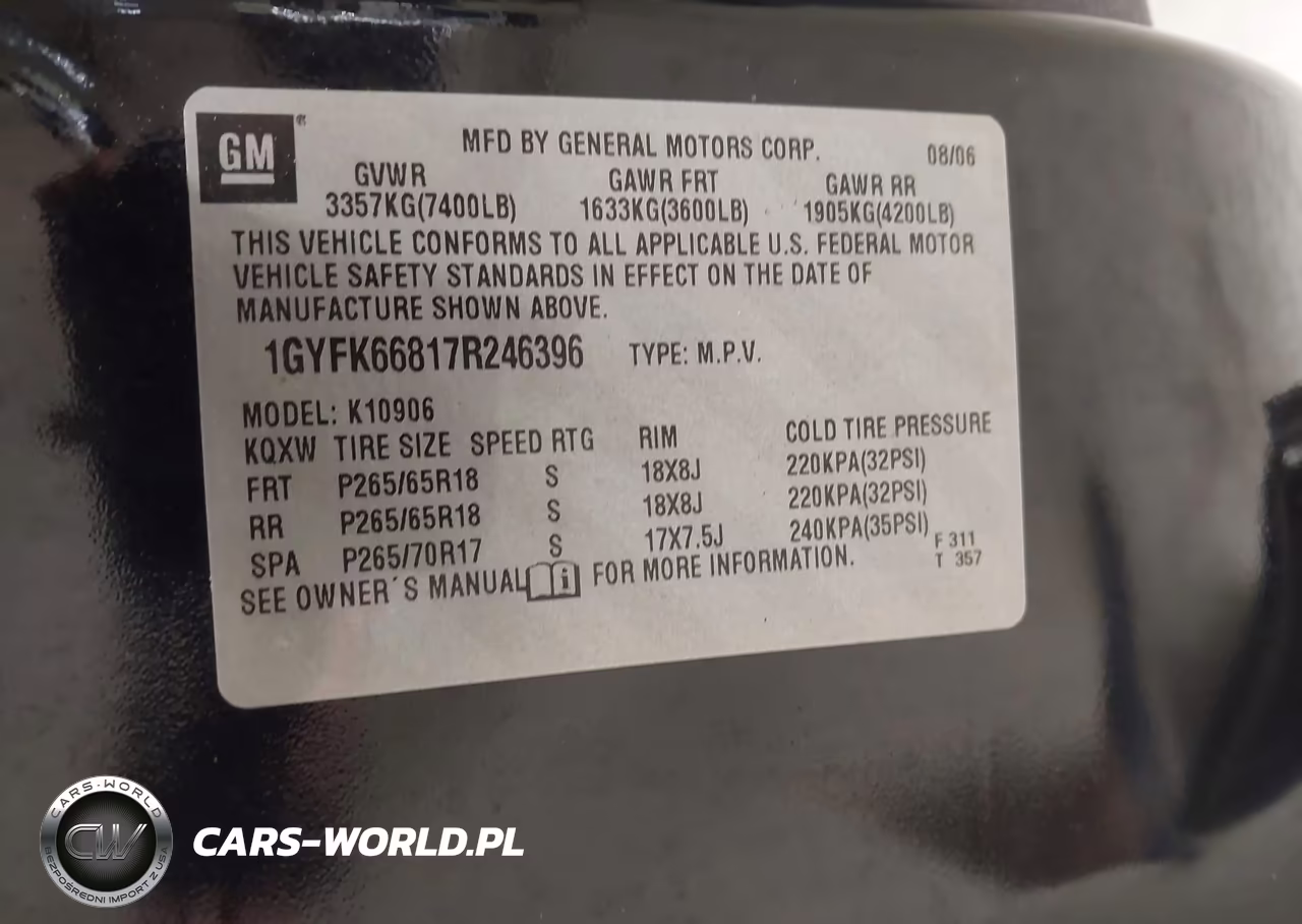 2007 Cadillac Escalade Esv Standard VIN:1GYFK66817R246396 - 9