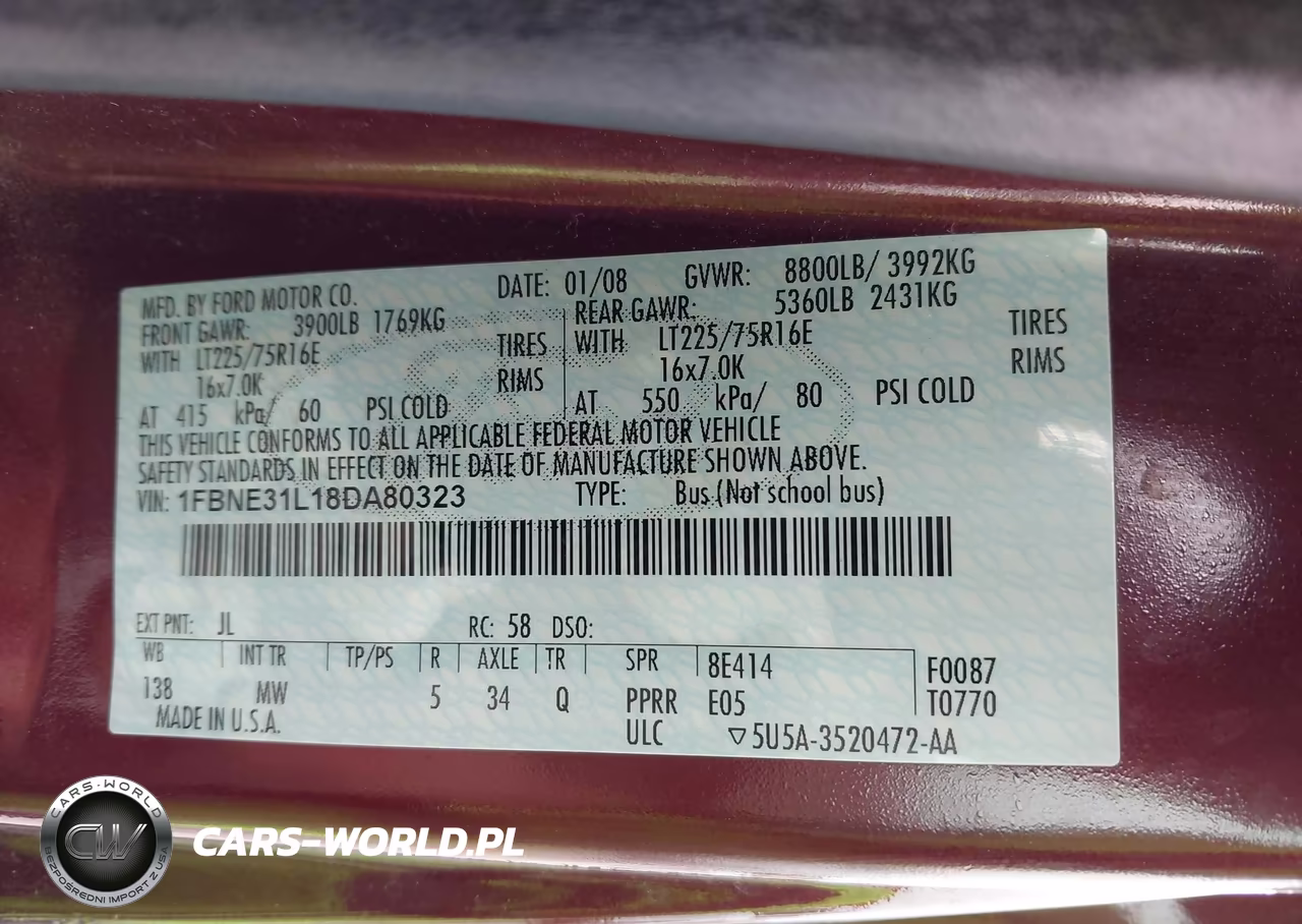 2008 Ford E-350 Super Duty VIN:1FBNE31L18DA80323 - 9