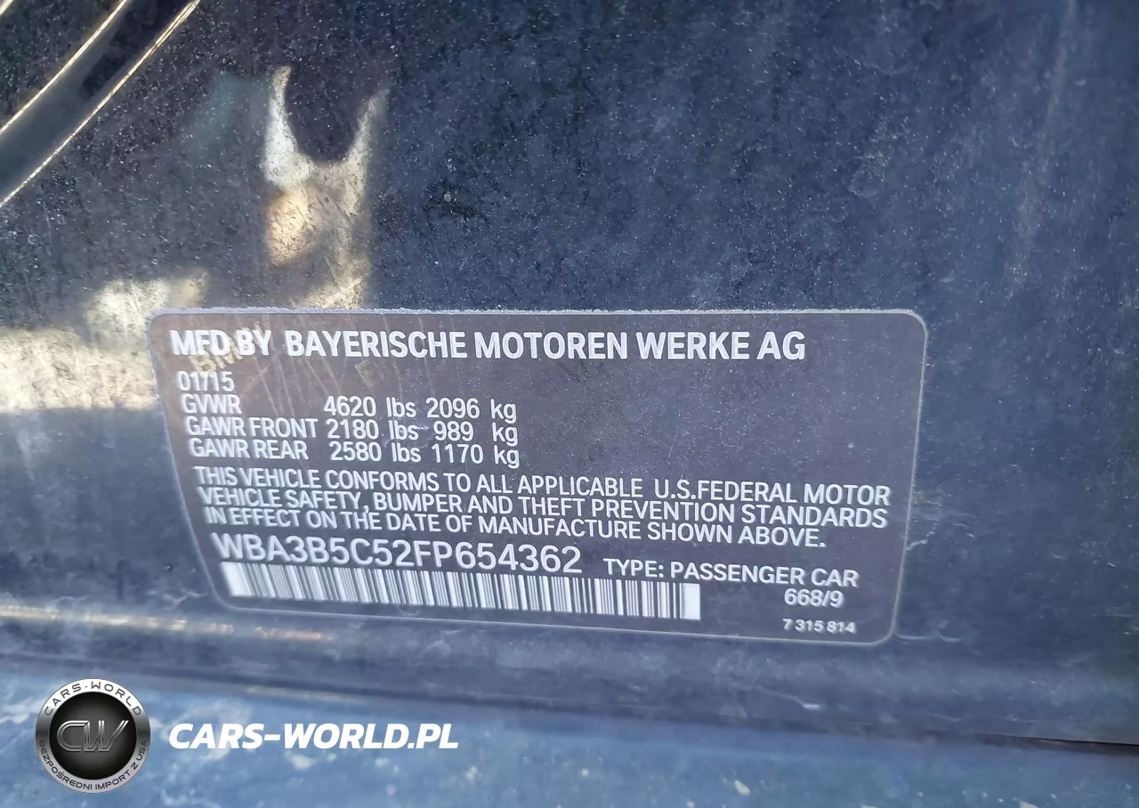 2015 BMW 328I xDrive VIN:WBA3B5C52FP654362 - 9