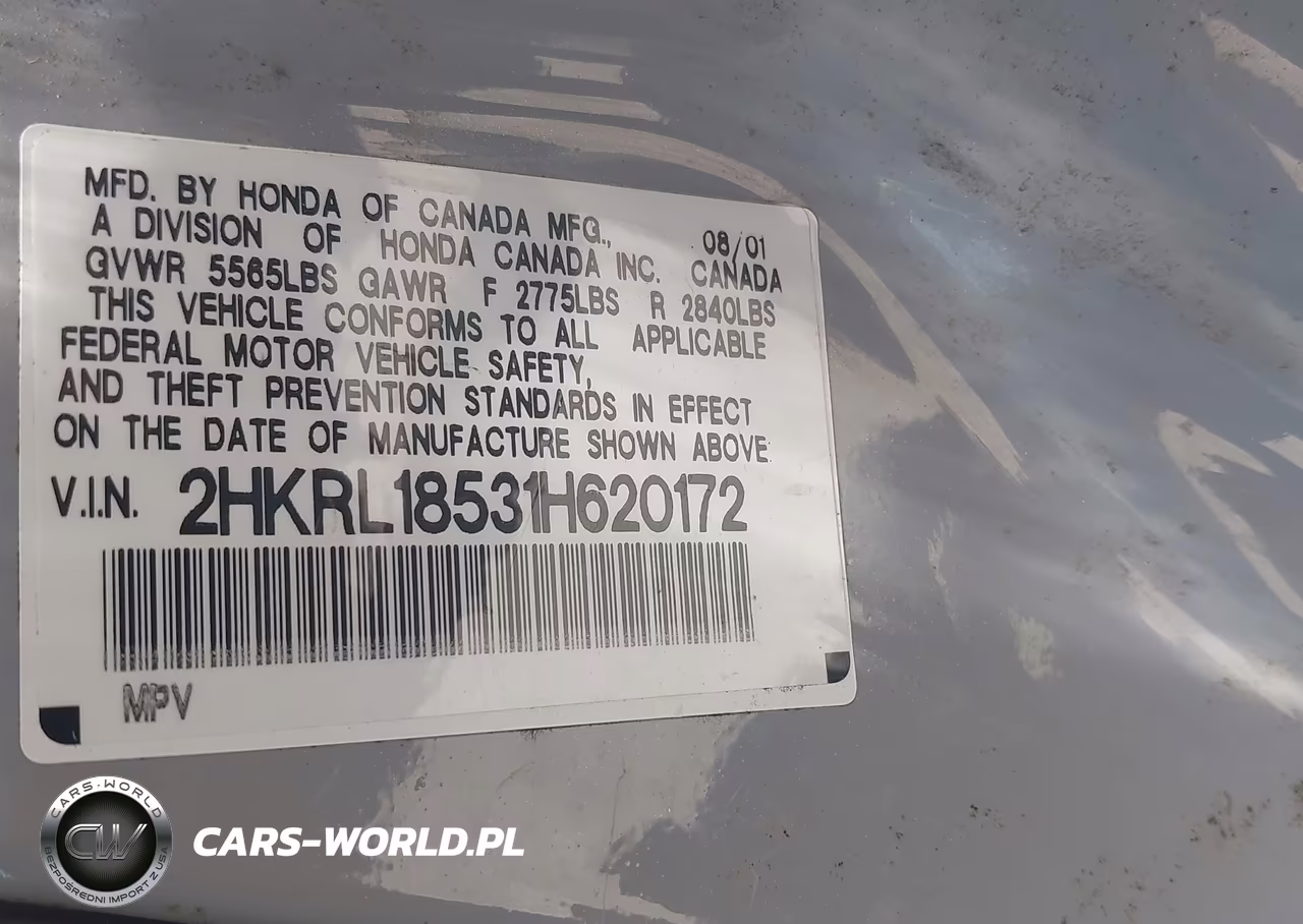 2001 Honda Odyssey Lx VIN:2HKRL18531H620172 - 9