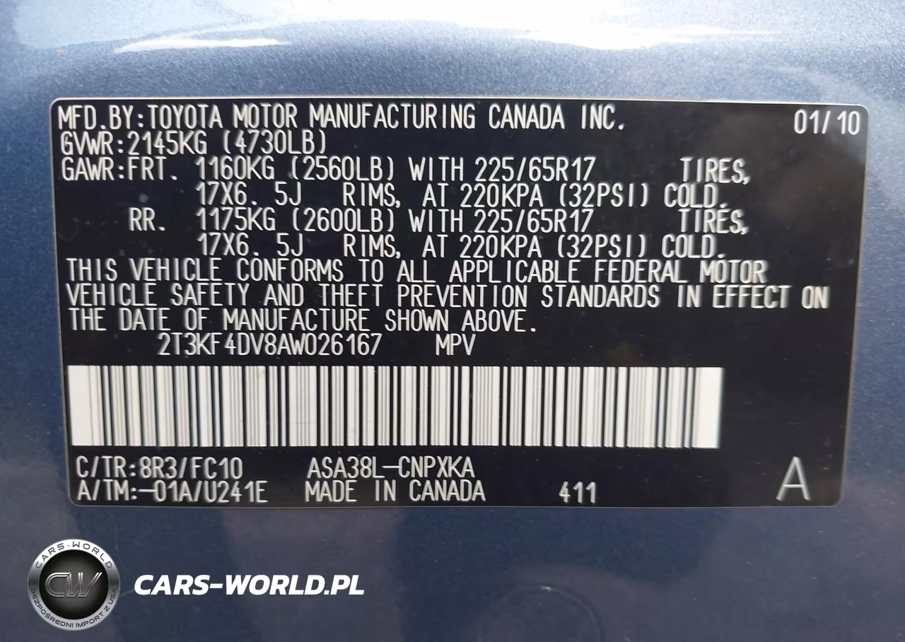 2010 Toyota Rav4 VIN:2T3KF4DV8AW026167 - 9