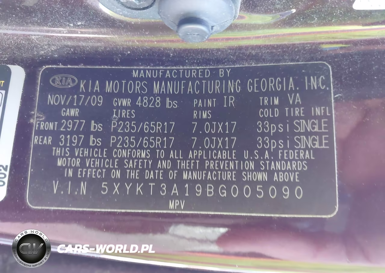 2011 Kia Sorento Lx VIN:5XYKT3A19BG005090 - 9
