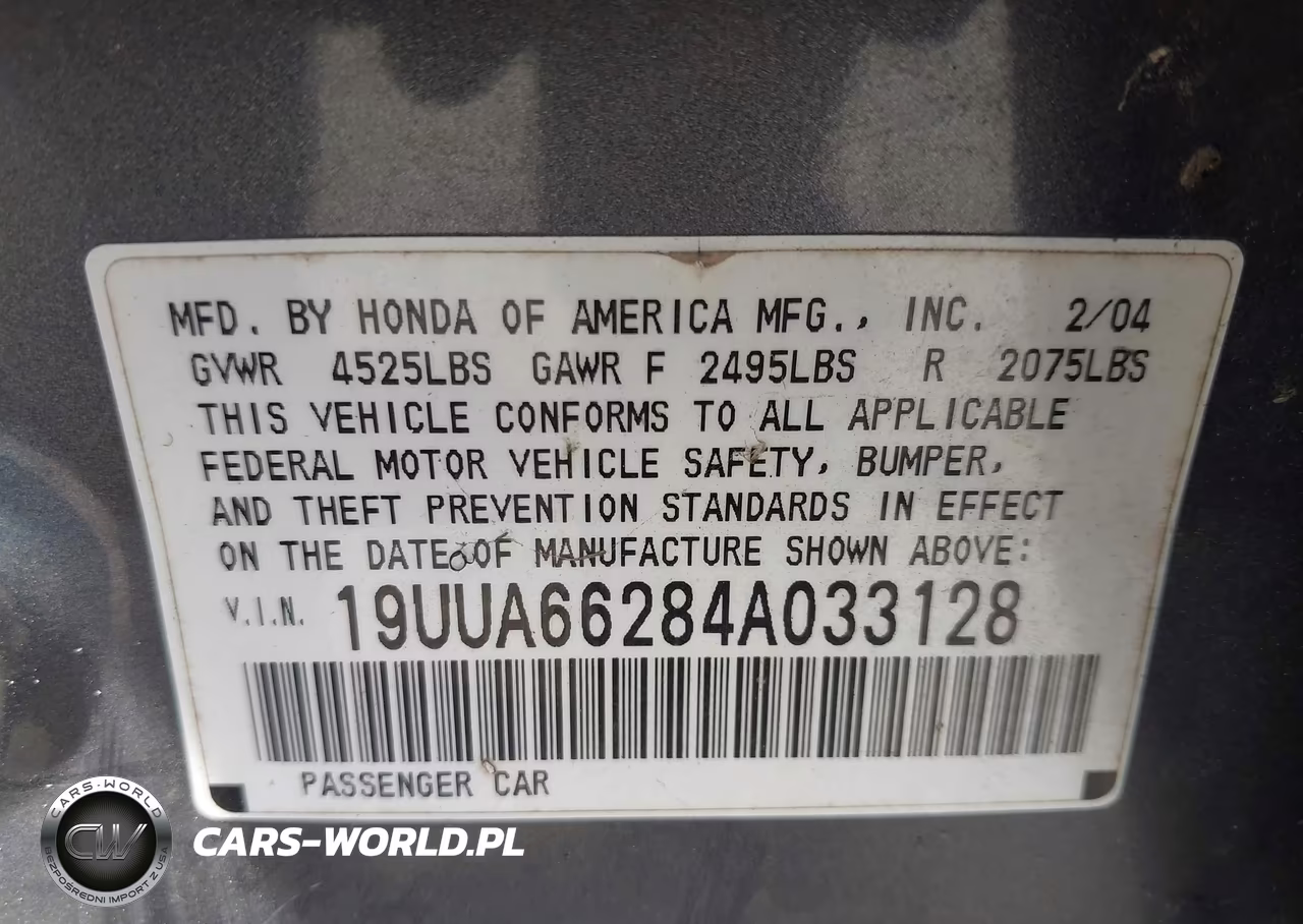 2004 Acura Tl VIN:19UUA66284A033128 - 9