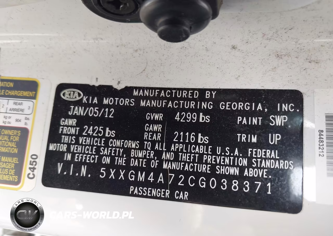 2012 Kia Optima Lx VIN:5XXGM4A72CG038371 - 9