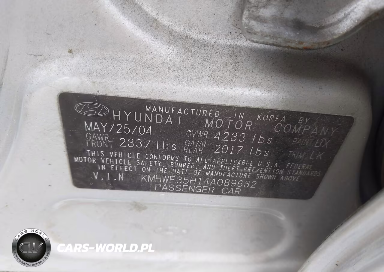 2004 Hyundai Sonata Gls-Lx VIN:KMHWF35H14A089632 - 9