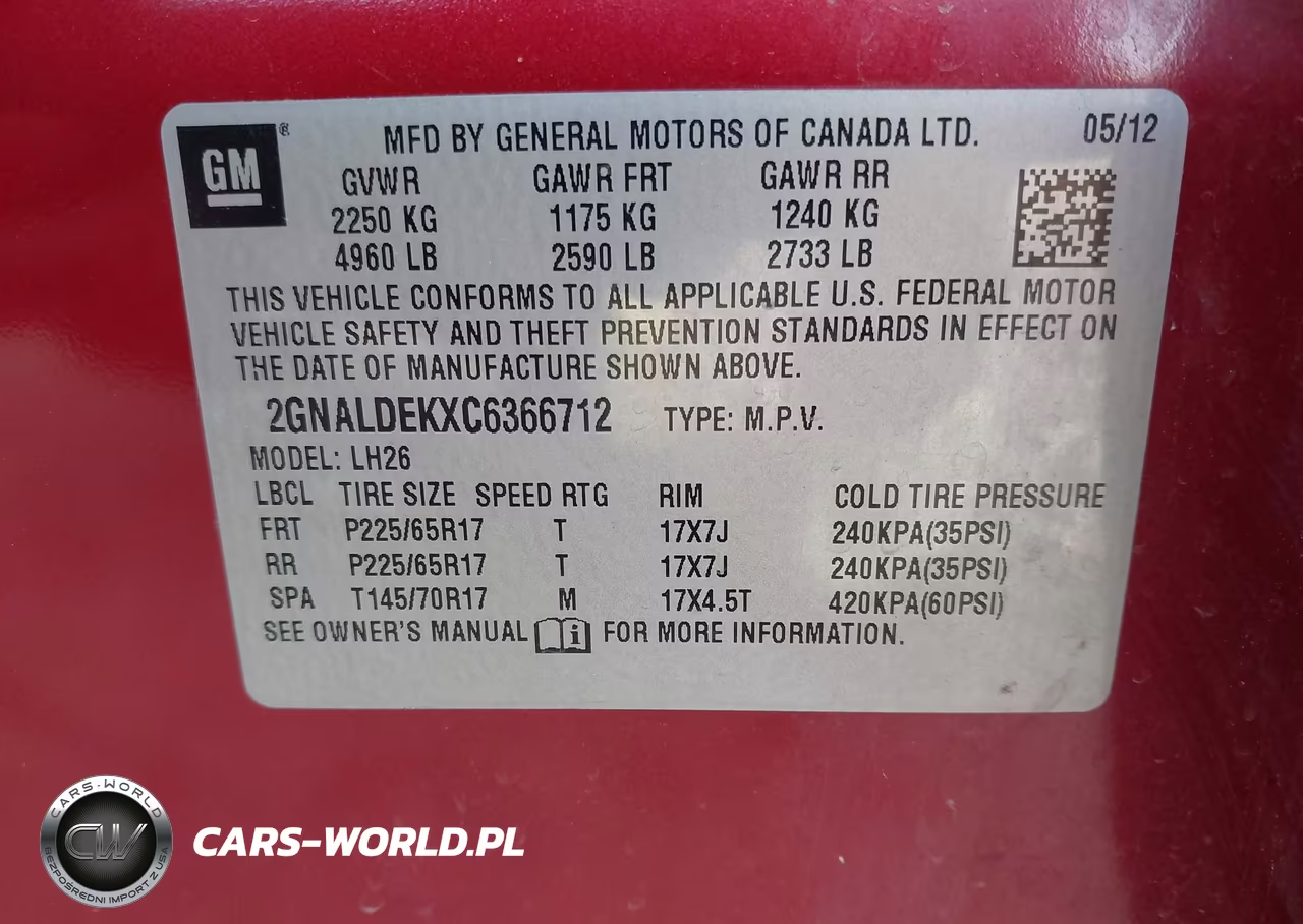 2012 Chevrolet Equinox 1Lt VIN:2GNALDEKXC6366712 - 9