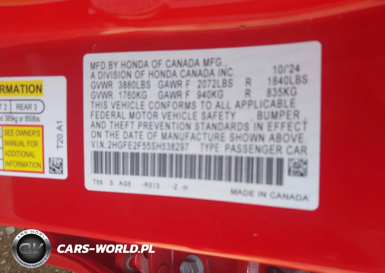 2025 Honda Civic Sport VIN:2HGFE2F55SH538297 - 9