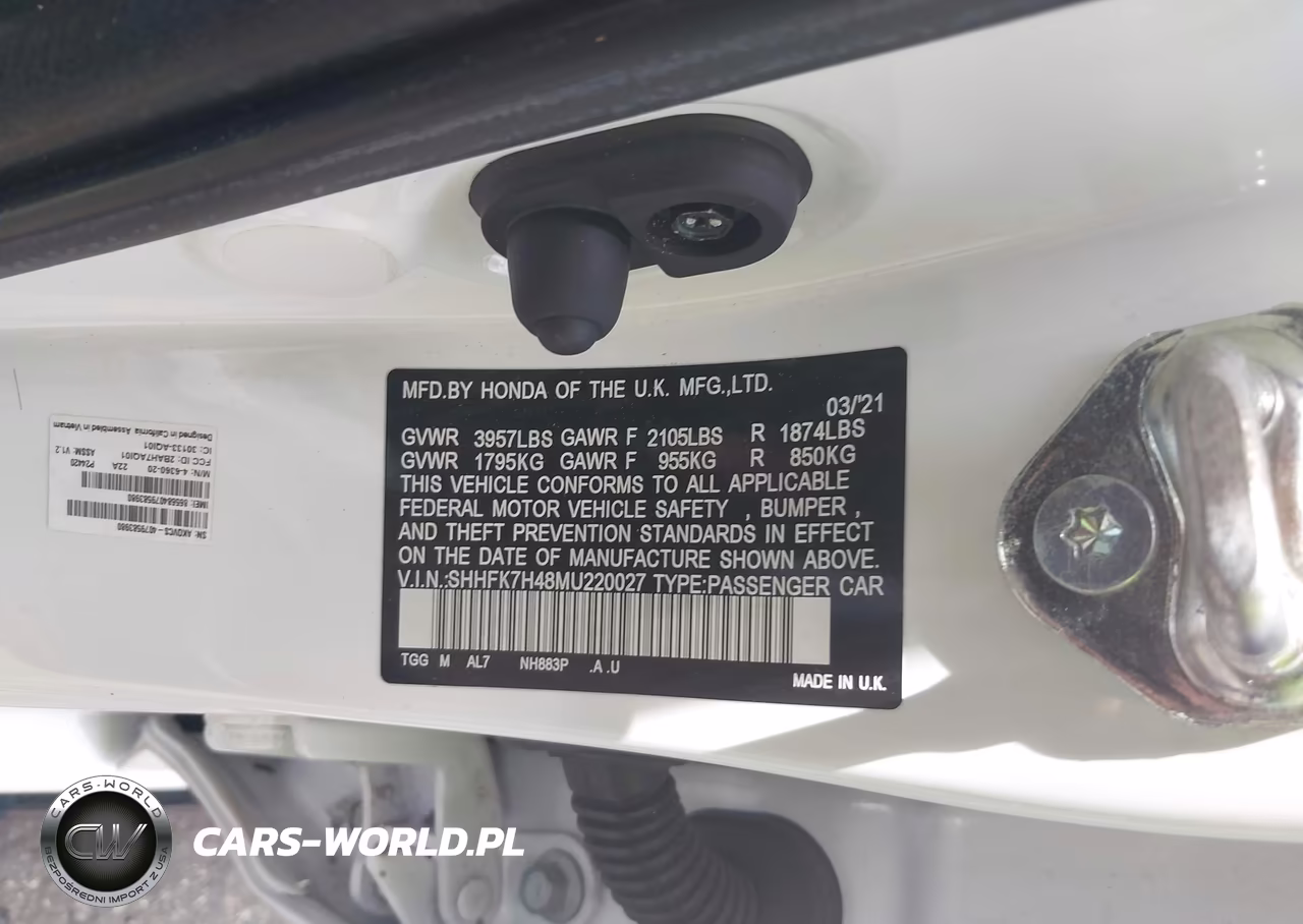 2021 Honda Civic Sport VIN:SHHFK7H48MU220027 - 9
