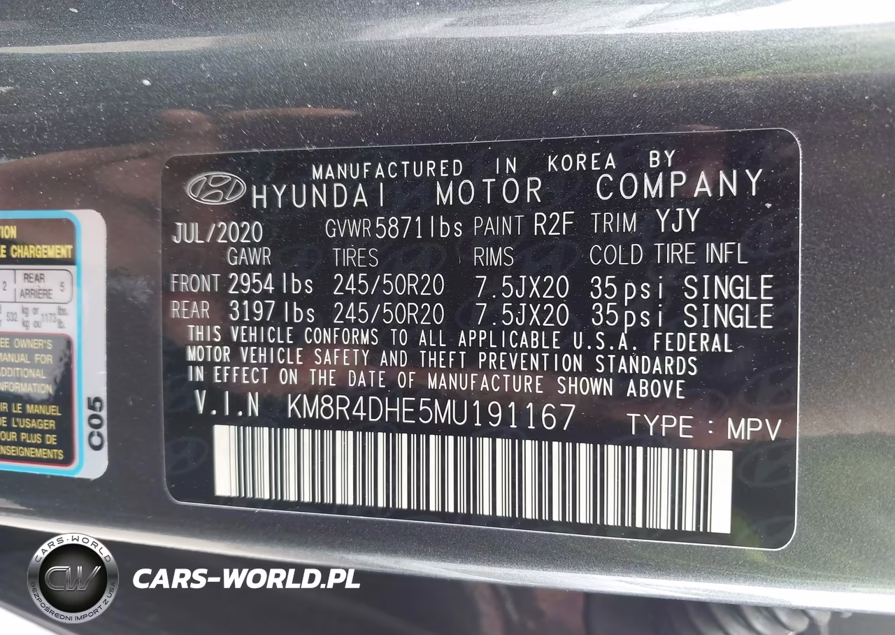 2021 Hyundai Palisade Sel VIN:KM8R4DHE5MU191167 - 9