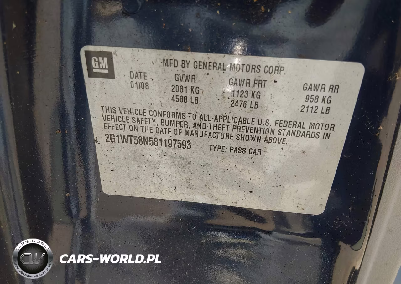 2008 Chevrolet Impala Lt VIN:2G1WT58N581197593 - 9