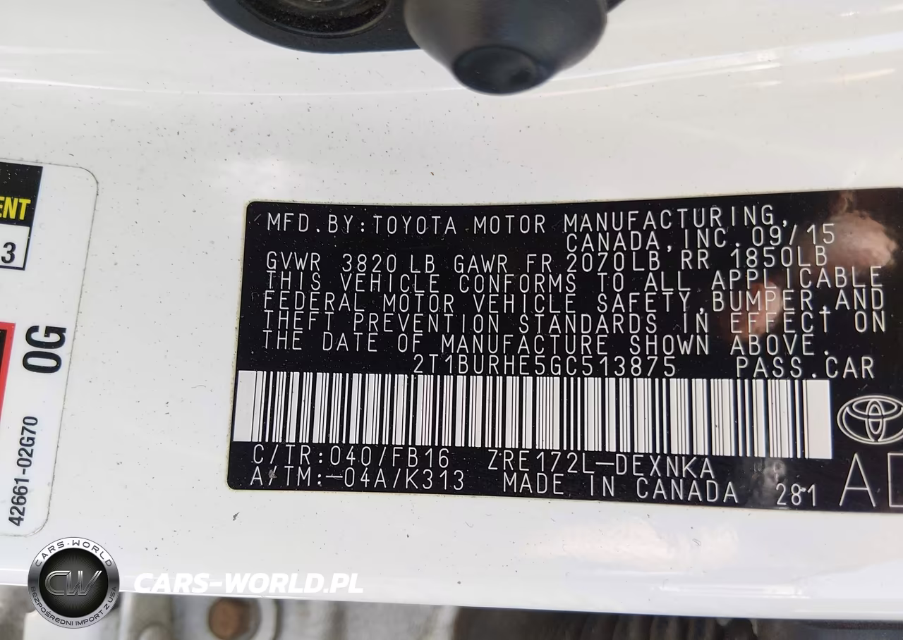 2016 Toyota Corolla Le VIN:2T1BURHE5GC513875 - 9
