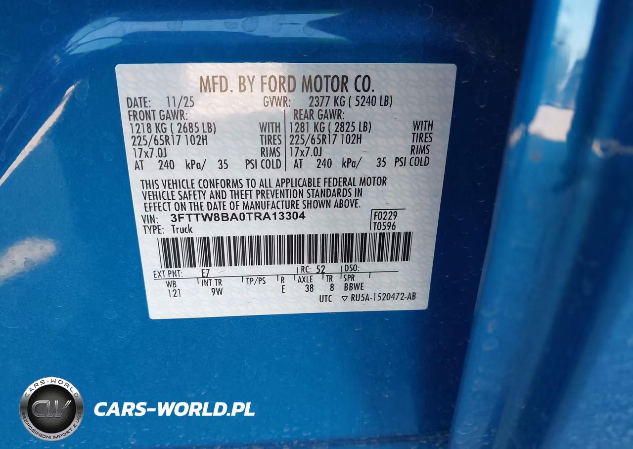 2026 Ford Maverick Xl VIN:3FTTW8BA0TRA13304 - 9