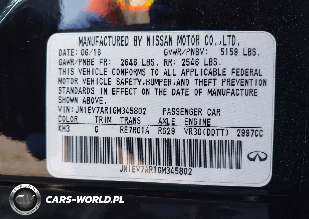 2016 Infiniti Q50 3.0T Premium VIN:JN1EV7AR1GM345802 - 9